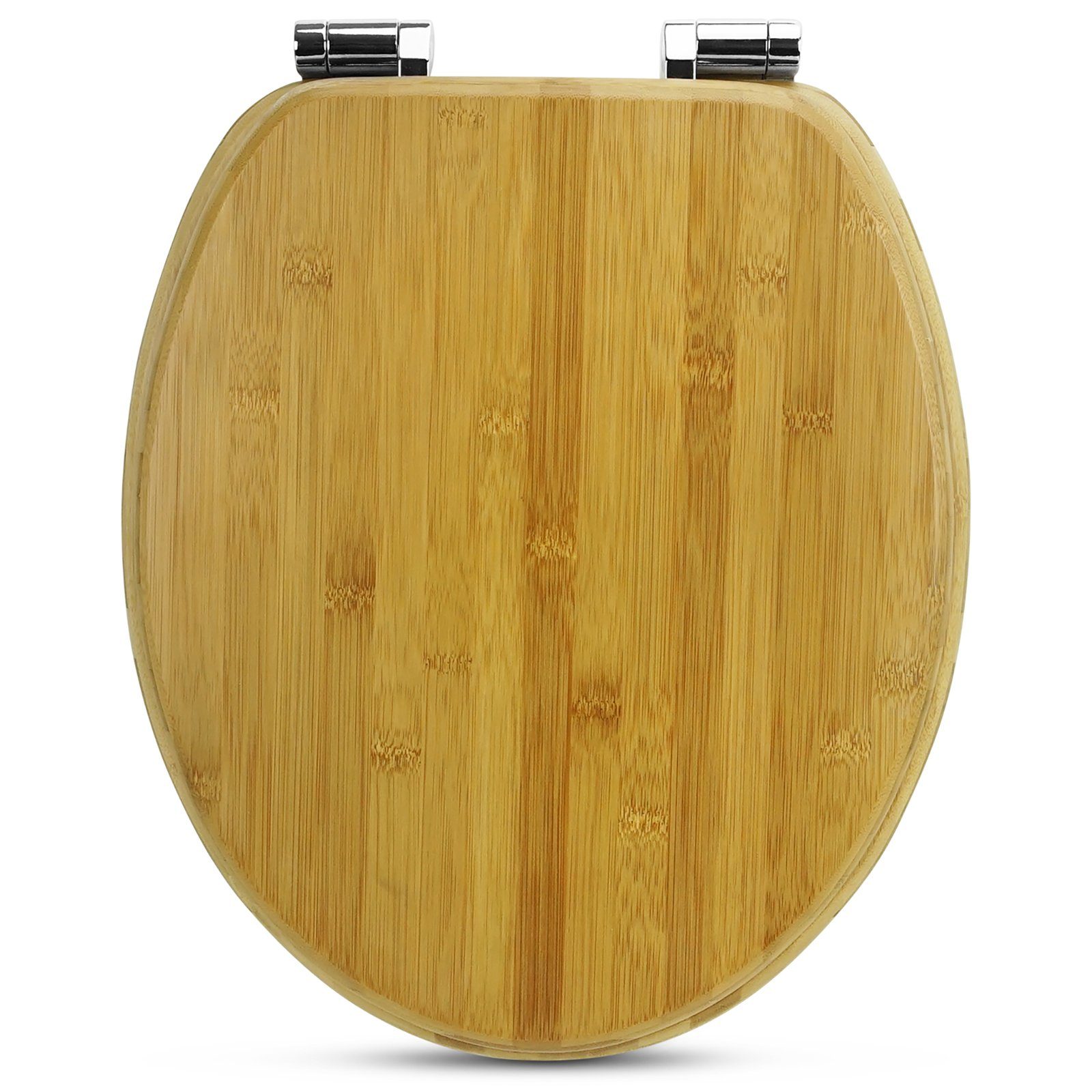 Sanfino WC-Sitz "Dark Brown" Premium Toilettendeckel mit Absenkautomatik  aus Bambus, in edler Holz-Optik, hohem Sitzkomfort, einfache Montage