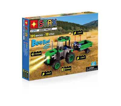 Light Stax® Konstruktions-Spielset Hybrid Traktor mit Licht und typischem Treckersoun