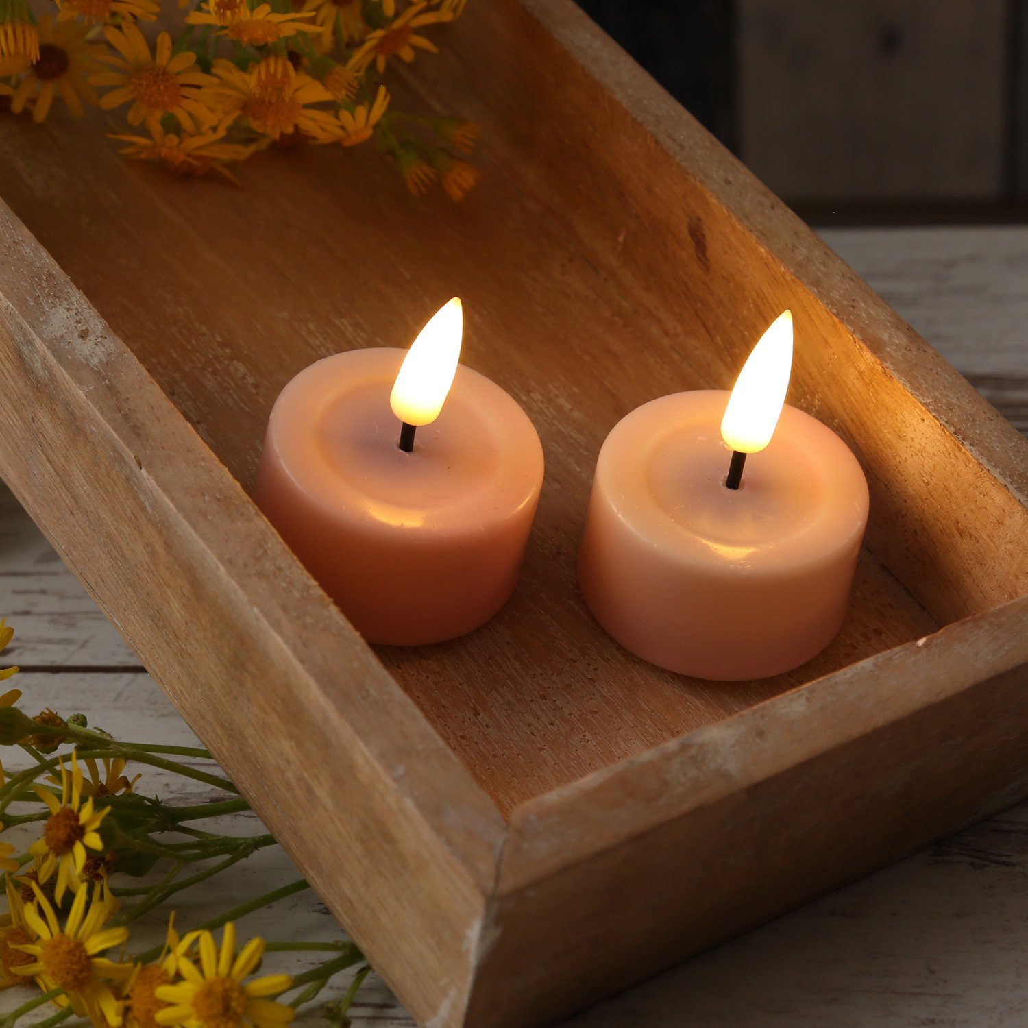 Deluxe Homeart LED-Kerze LED Teelichter Mia flackernd mit Batterien D: 4,1c günstig online kaufen