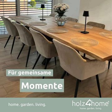 holz4home Esstischplatte Tischplatte 260cm x 100cm mit Baumkante aus massiver Eiche