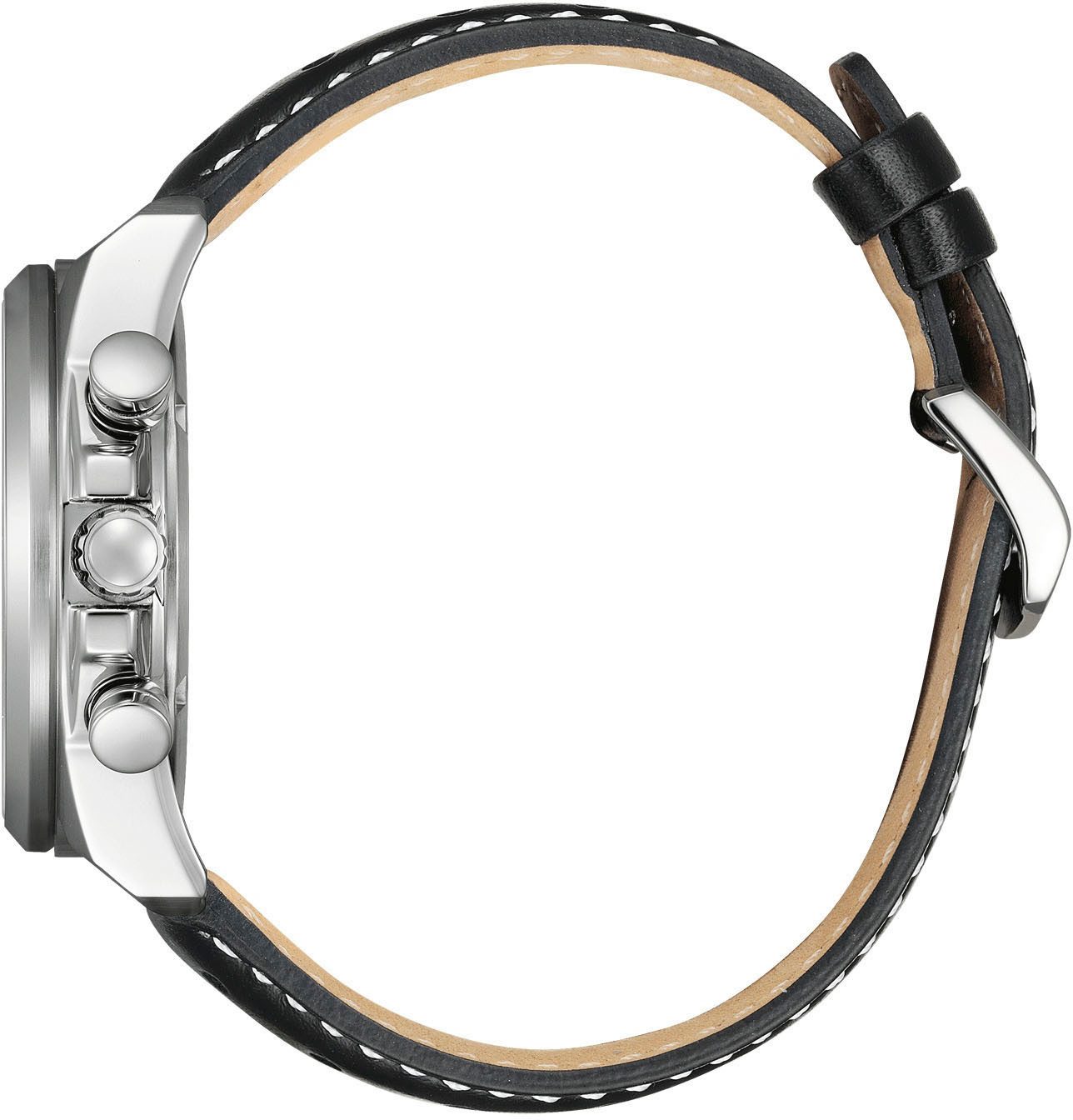 Citizen Chronograph CA4640-09A, Armbanduhr, Solar, Herrenuhr, Lederarmband, analog, Tag, Stoppfunktion
