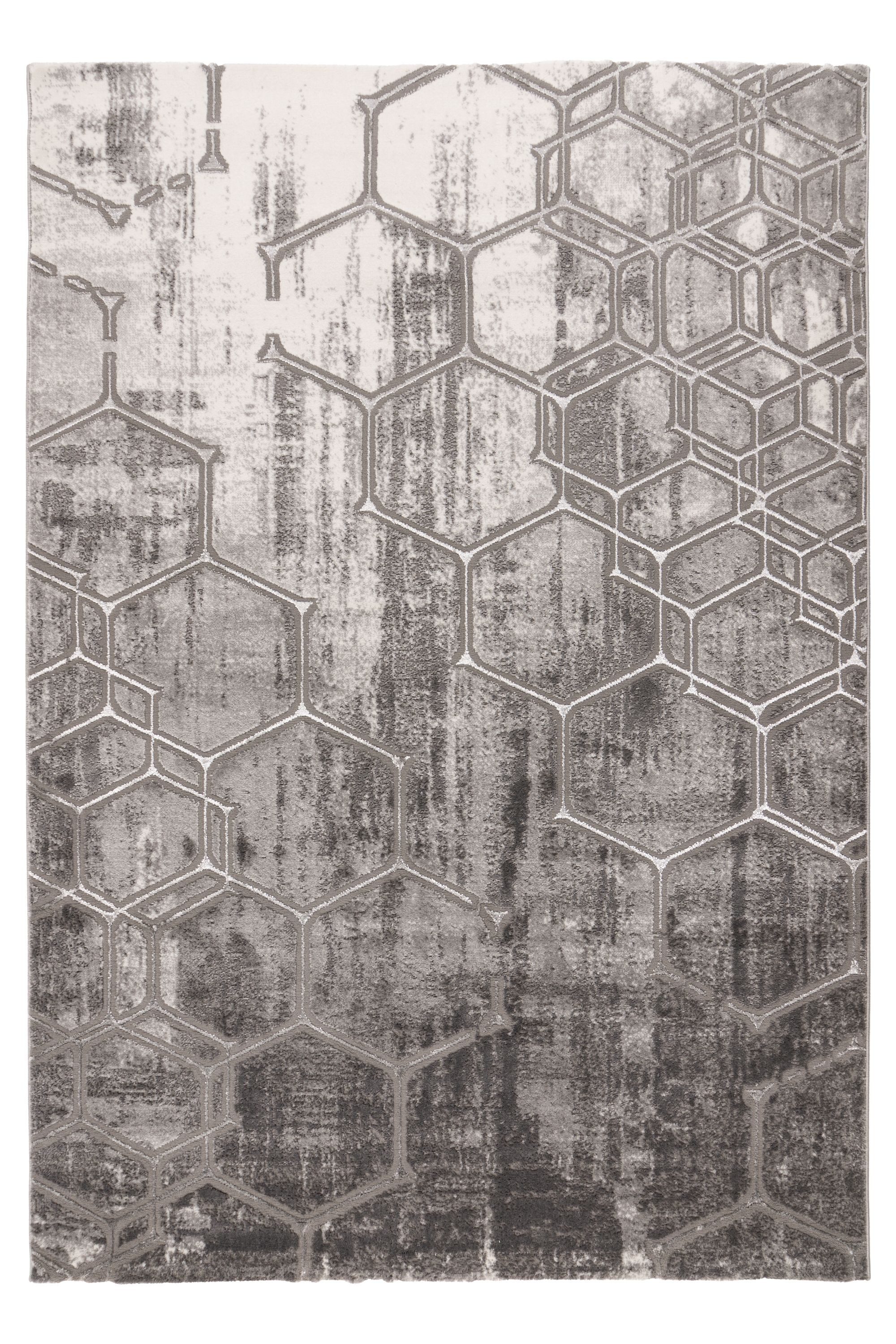 Kayoom Teppich Mineral 525, rechteckig, Höhe: 12 mm, Kurzflor, Hoch Tief Struktur, Wohnzimmer