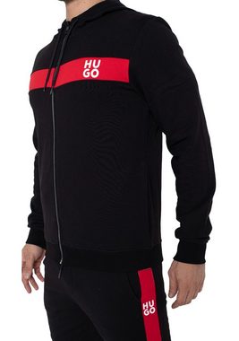 HUGO Jogginganzug Herren Jogger Hugo Boss Trainingsanzug (mit Oberteil und Hose), aus Baumwoll-Terry mit Streifen und Stack Logos