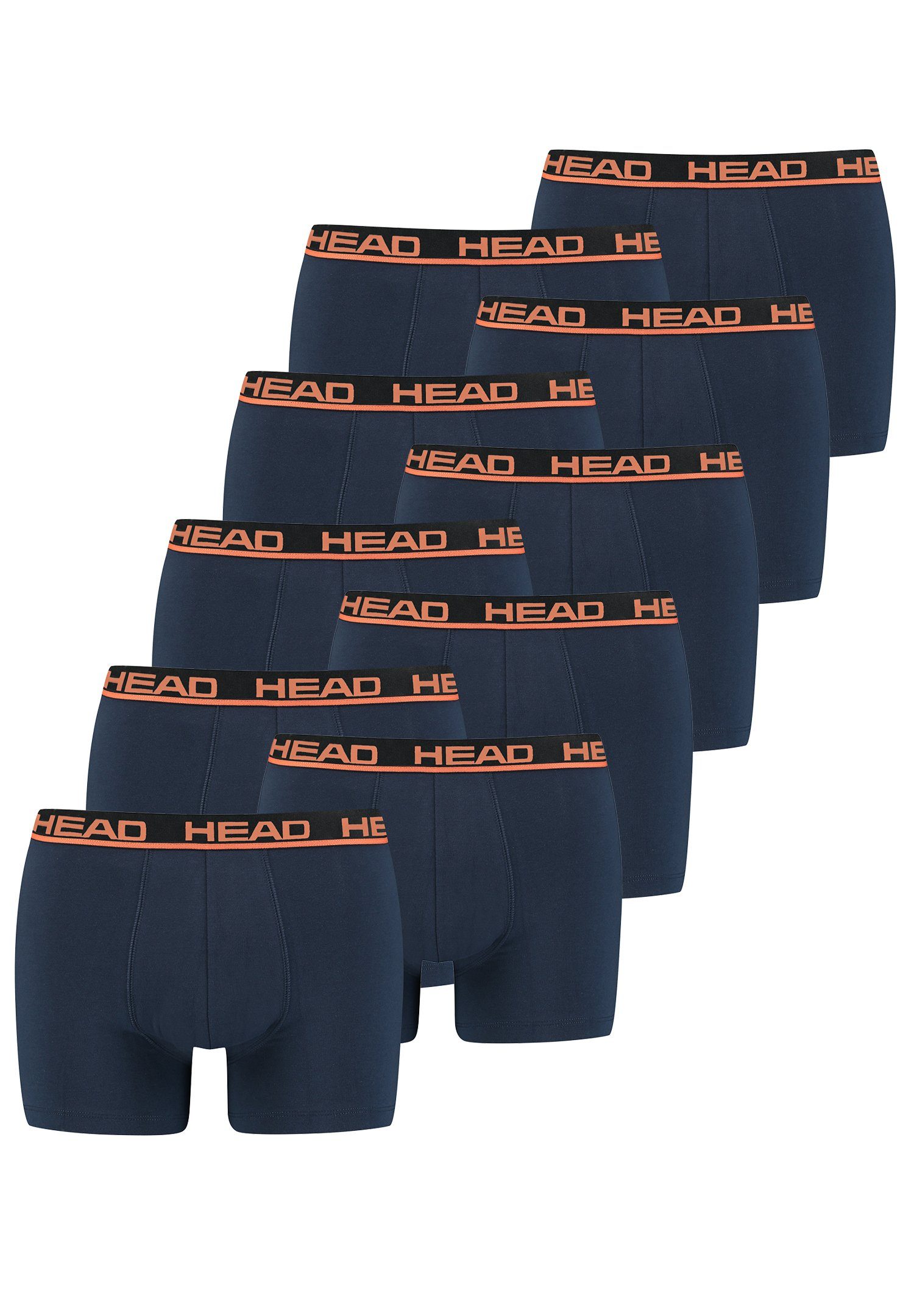 (Spar-Set, 010 Head Boxershorts Blue Boxer - / Head Orange 10-St., 10er-Pack) Basic 10P