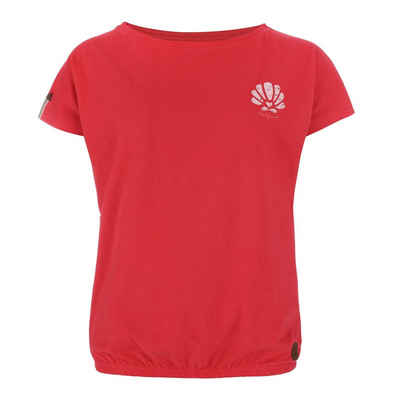 Leitfeuer T-Shirt Damen Kurzarmshirt mit weitem Rundhalsausschnitt – Lockeres Shirt einfarbig aus Baumwolle