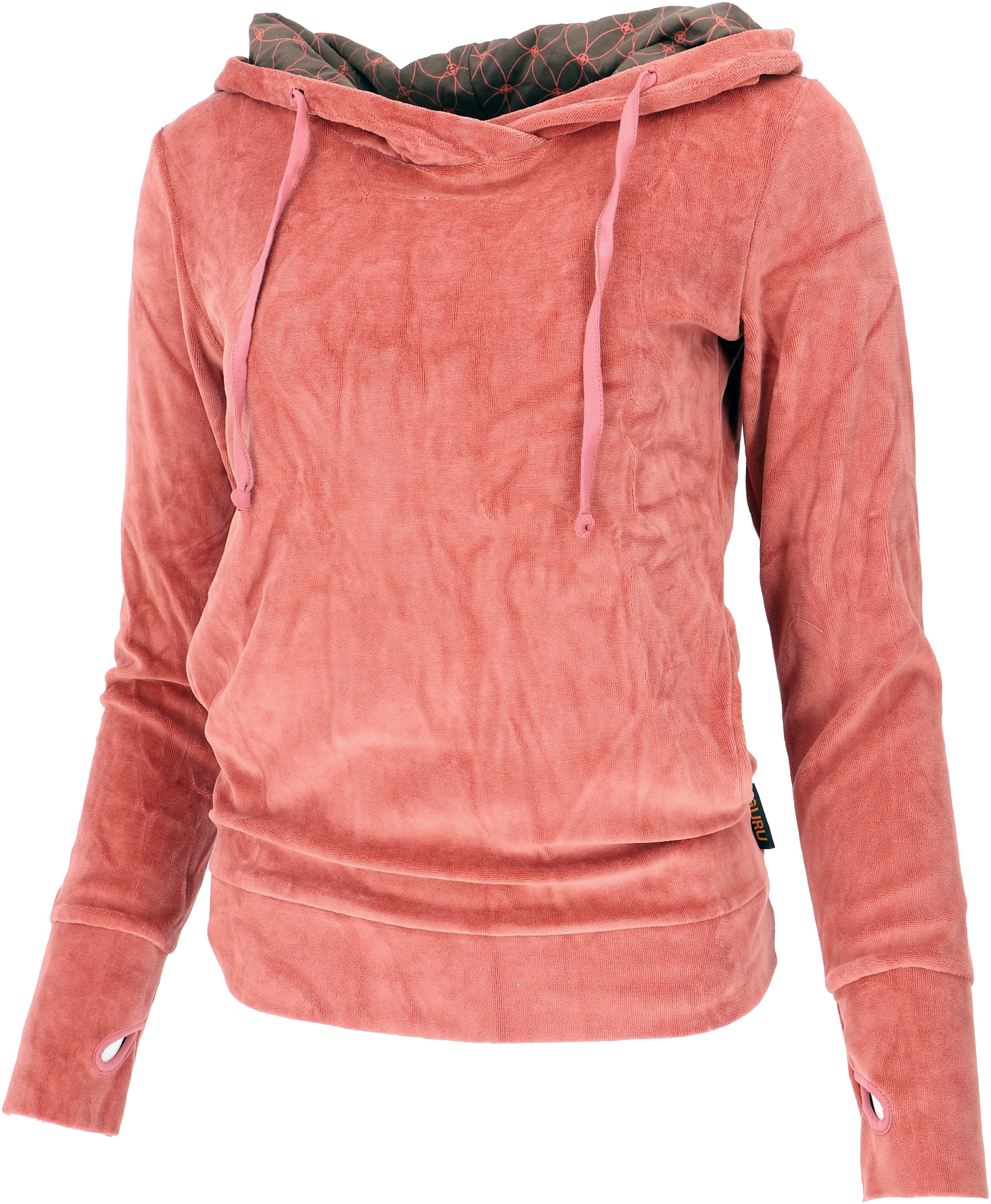 Guru-Shop Longsleeve Nicki-Kapuzenpullover, weicher Hoodie, Boho.. günstig online kaufen
