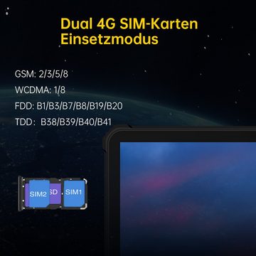 OUKITEL RT5 [Outdoor], Dual SIM, 10000mAh Akku, 14GB RAM+256GB ROM Tablet (10,1", 256 GB, Android 13, 4G, staubdicht, 16MP Front- und Rückkamera, sturzsicher, wasserdicht)