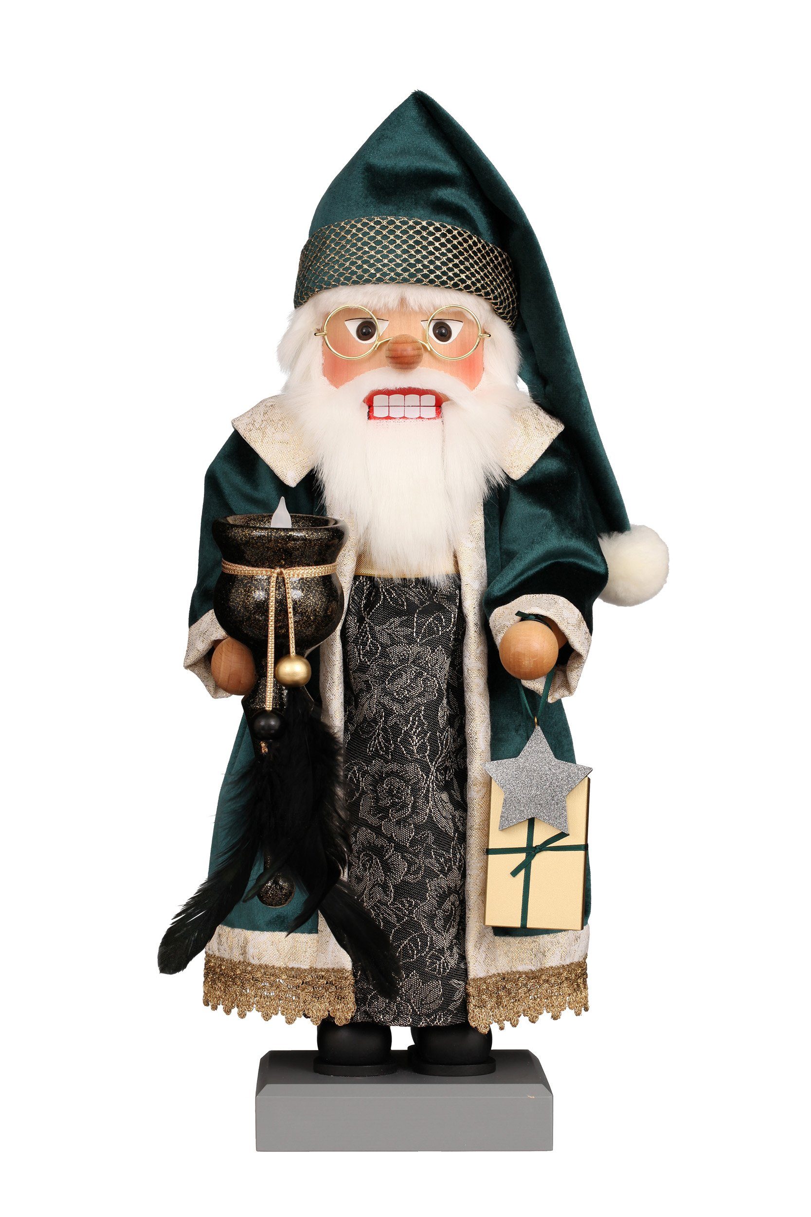 Licht Ulbricht aus magisches Weihnachtsmann Erzgebirge 2023, Holzkunst NEU Nussknacker Premium Christian dem Dekofigur