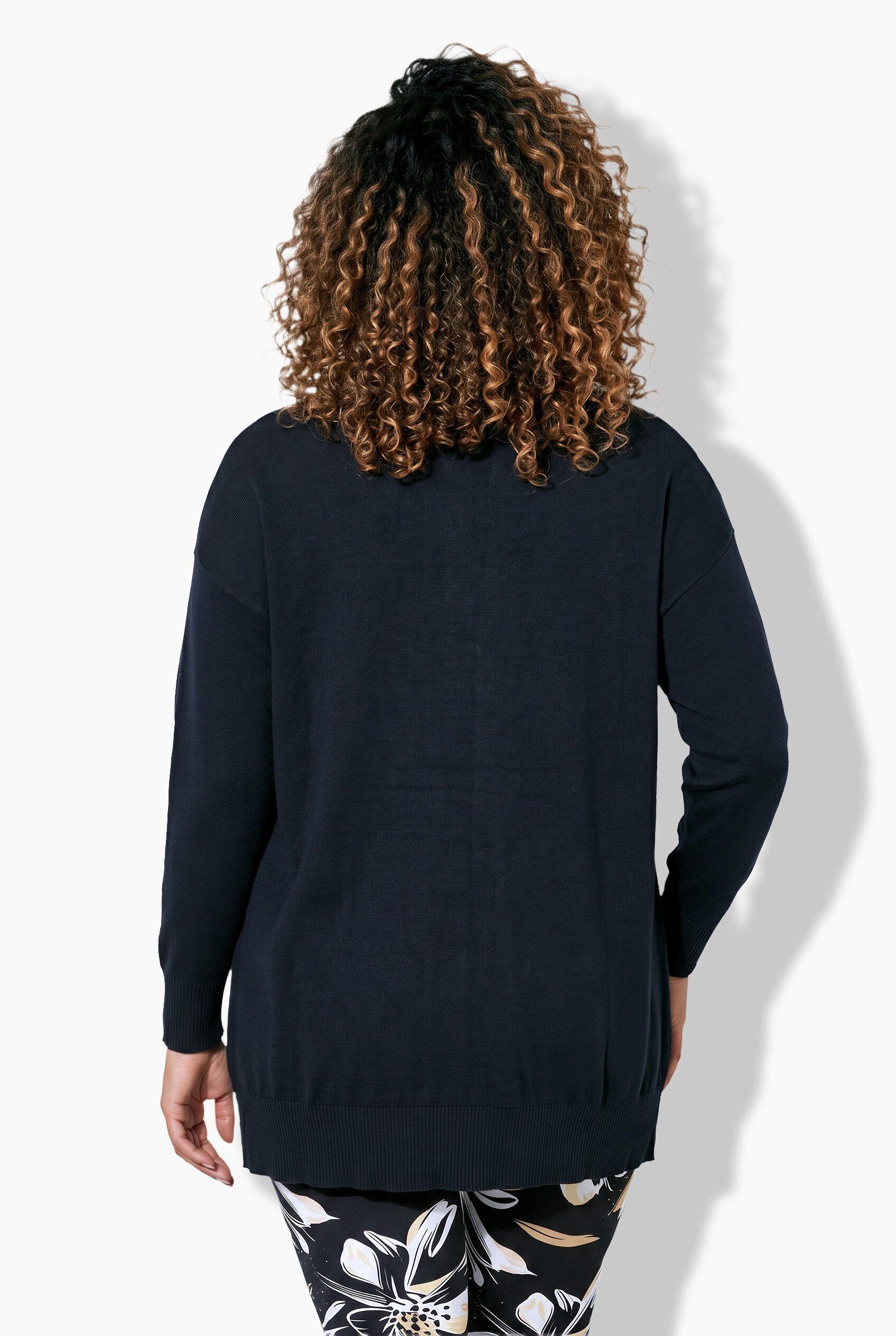 MIAMODA Strickjacke Strickjacke Loose Fit Blüten-Stickereien – Bild 3 von 3