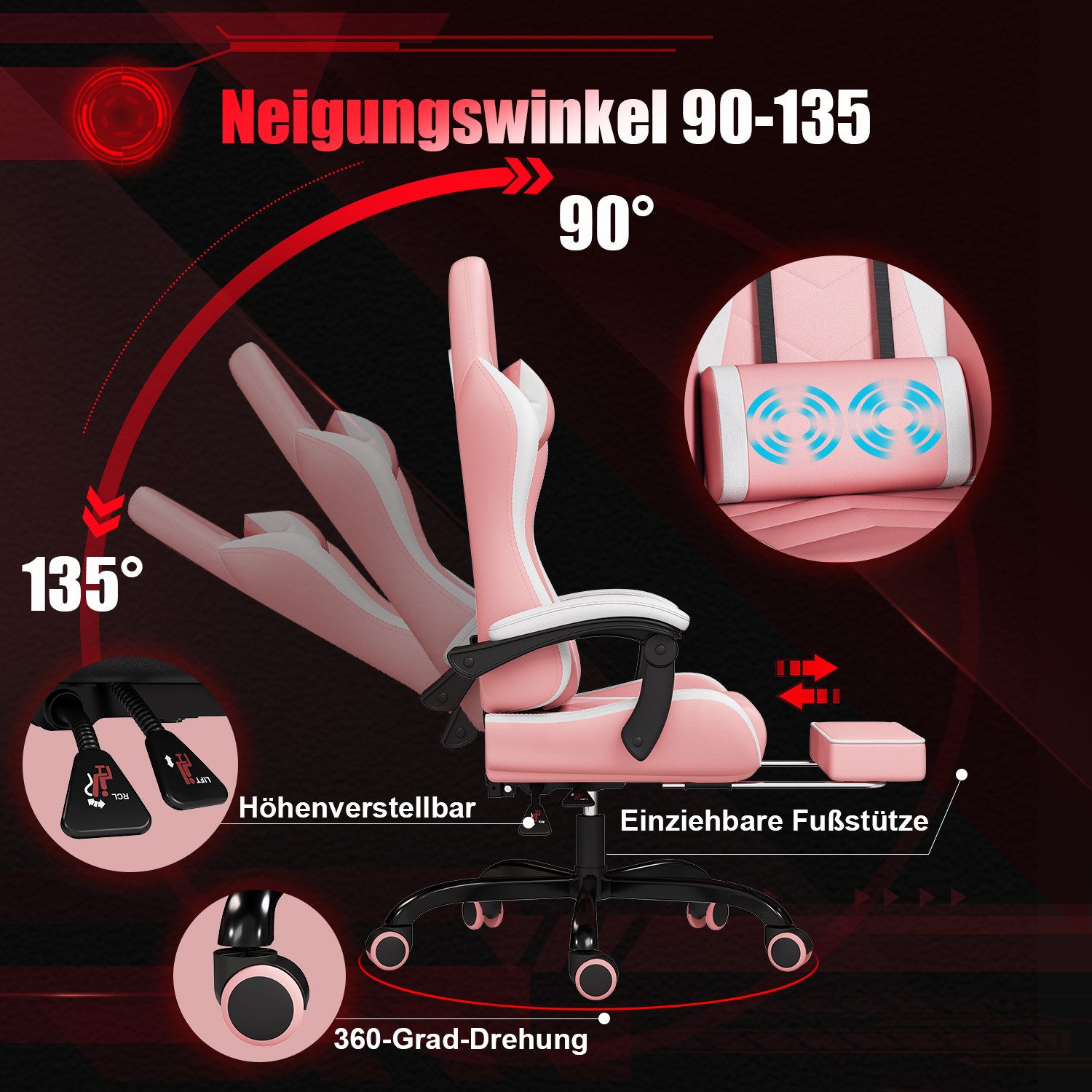 HOMALL Gaming-Stuhl Massage Gaming Stuhl mit günstig online kaufen