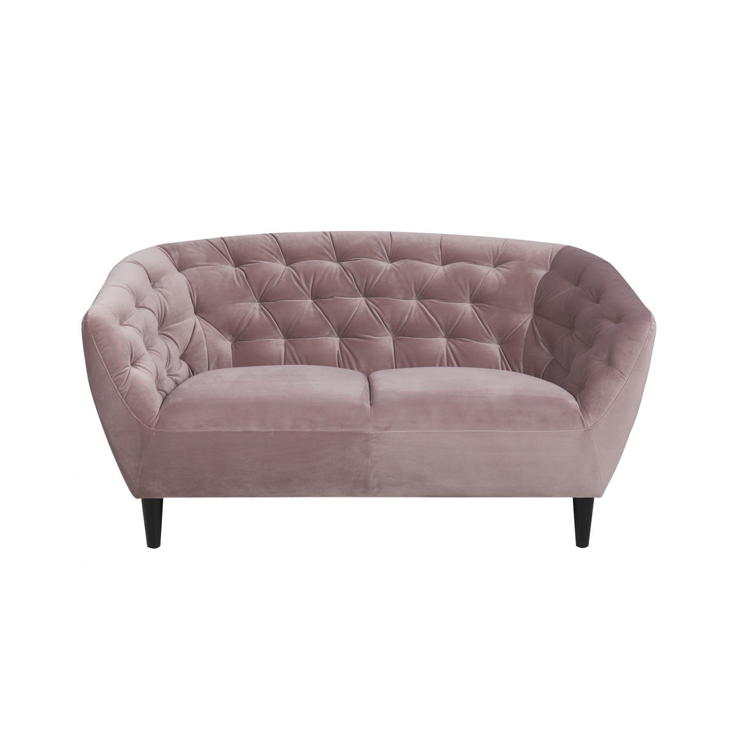 [Verschiedenes Produktsortiment!] ebuy24 Sofa Rian 2 Personen Sofa rosa Teile Beinen., 1 schwarzen mit