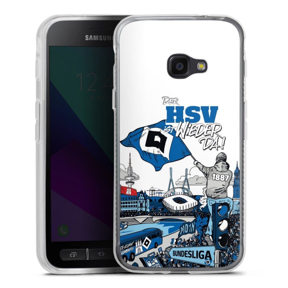 DeinDesign Handyhülle Hamburger SV Offizielles Lizenzprodukt Aufstieg, Samsung Galaxy Xcover 4 Silikon Hülle Bumper Case Handy Schutzhülle