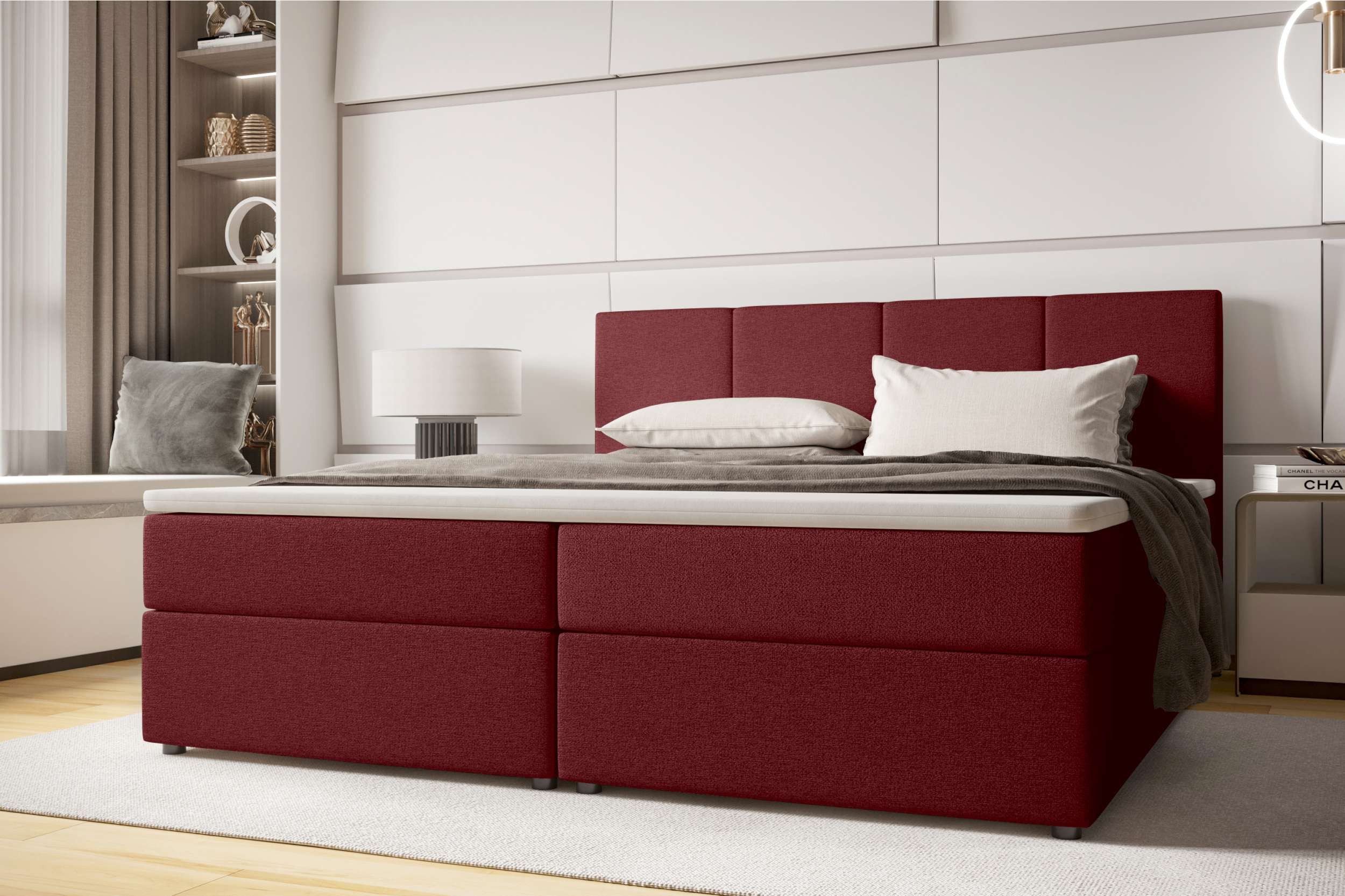 99rooms Boxspringbett Alvaro (Schlafzimmerbett, Bett), 140/160/180x200, mit Topper, Matratze, beidseitig öffnender Bettkasten
