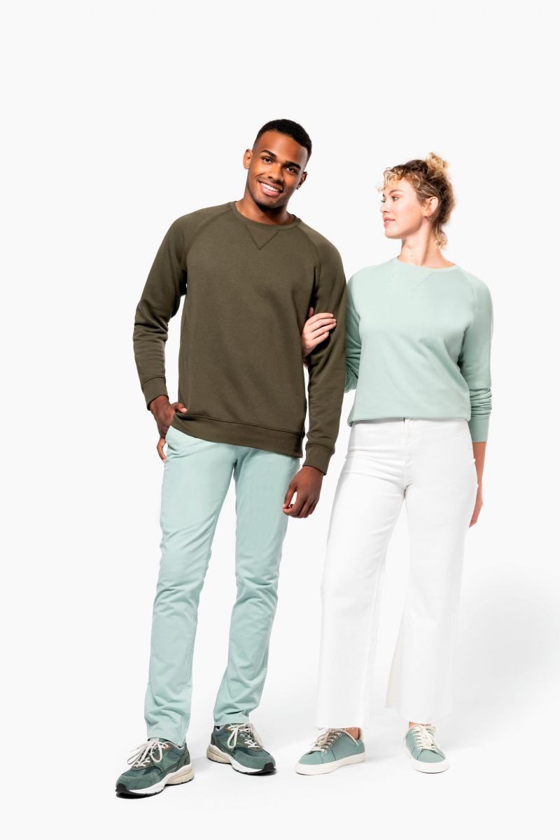 Kariban Sweatshirt Damen Sweatshirt BIO-BAUMWOLLE Rundhalsausschnitt Raglanärme