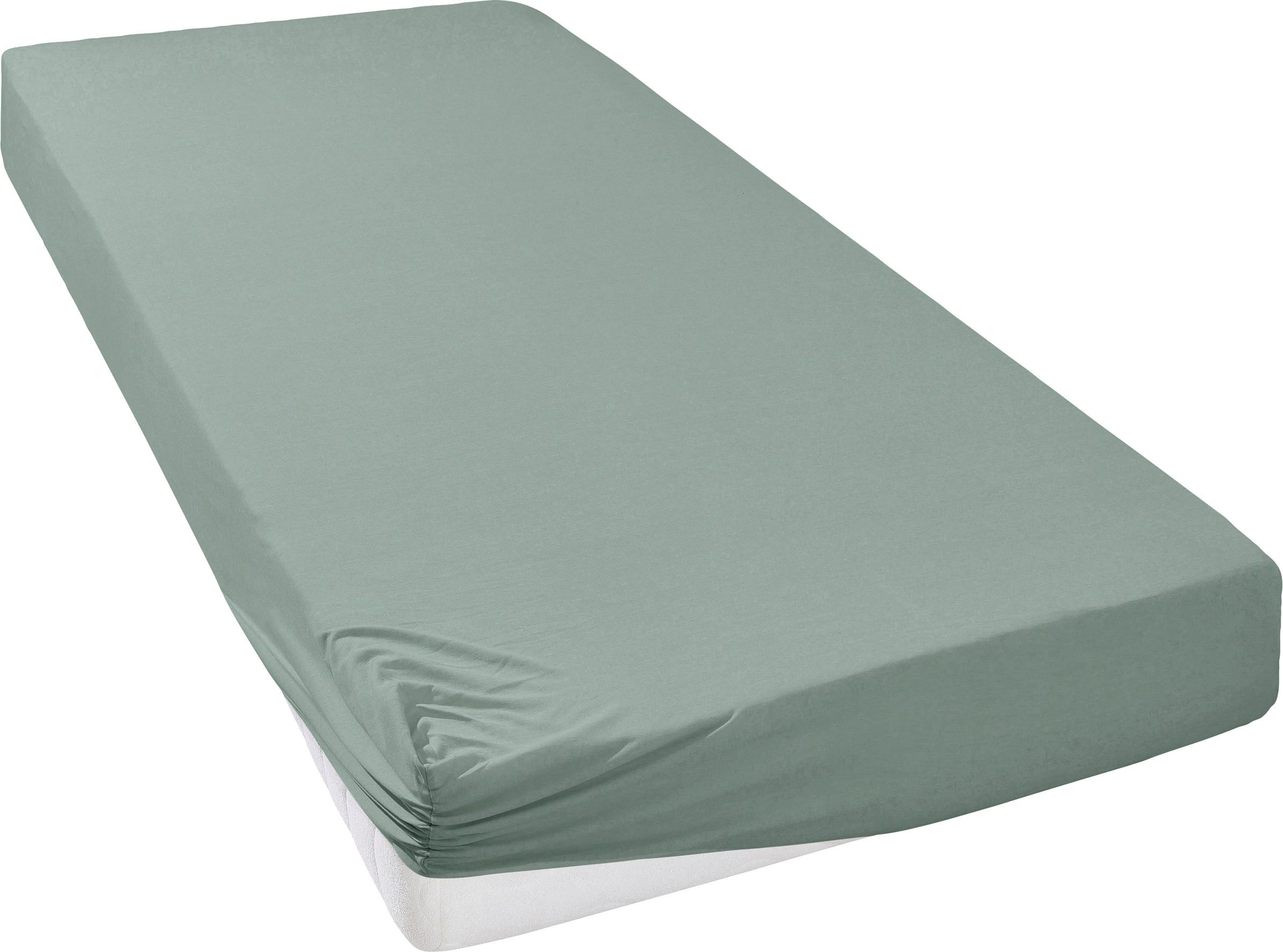 OTTO home Spannbettlaken GRETA Jersey aus 100% Baumwolle, 150 g/m², Jersey, Gummizug: rundum, (1 Stück), Premium Bettlaken für Matratzen bis 23 cm Höhe, perfekter Sitz