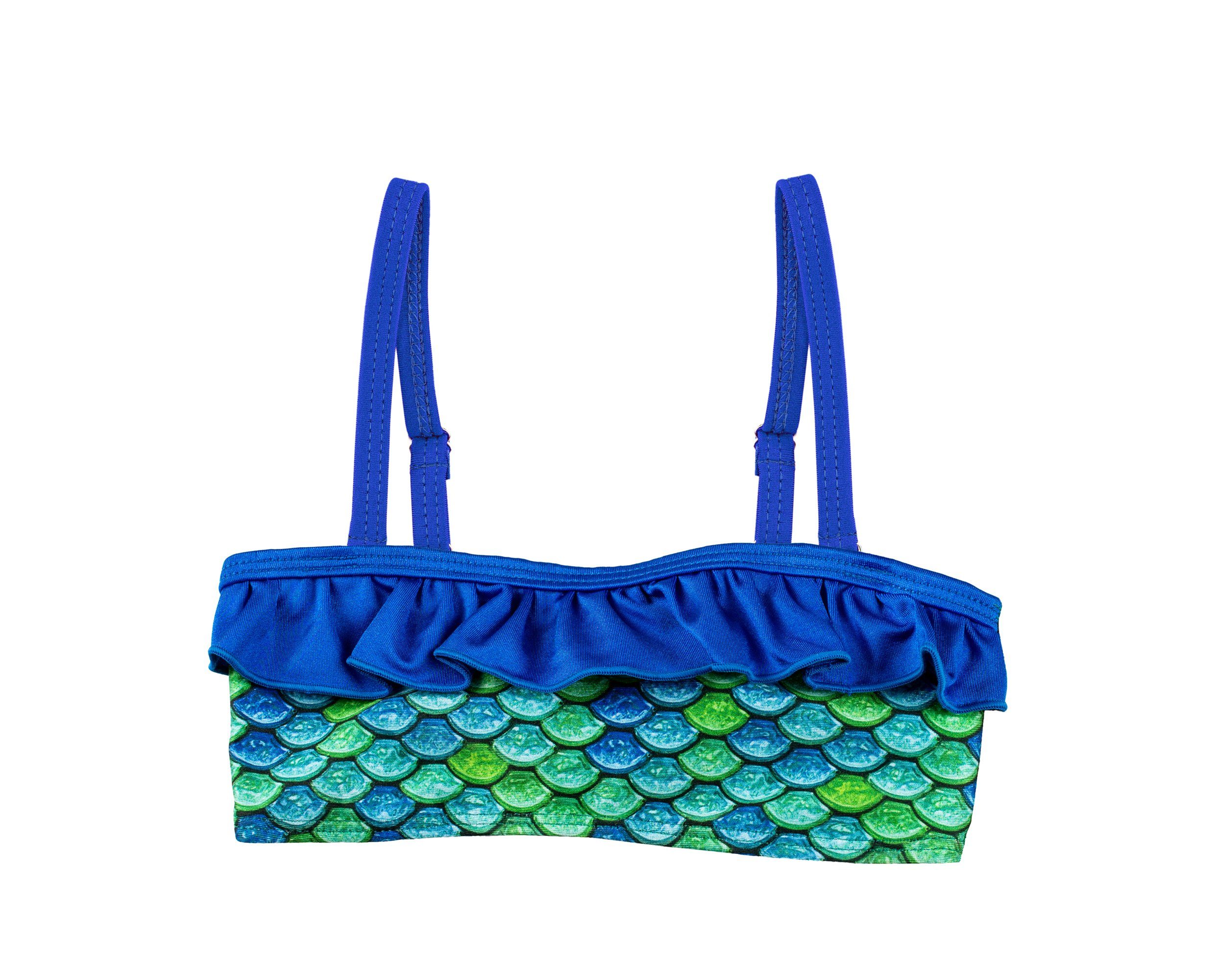 Fin Fun Balconette-Bikini-Top Meerjungfrau Bikinioberteil AUSSIE GREEN, für Kinder