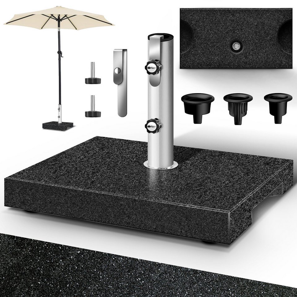 tillvex Sonnenschirm tillvex Granit Sonnenschirmständer, Balkonschirmständer für Schirmstöcke 16-48 mm & 300cm Schirmdurchmesser, Sonnenschirm, Granit Sonnenschirmständer