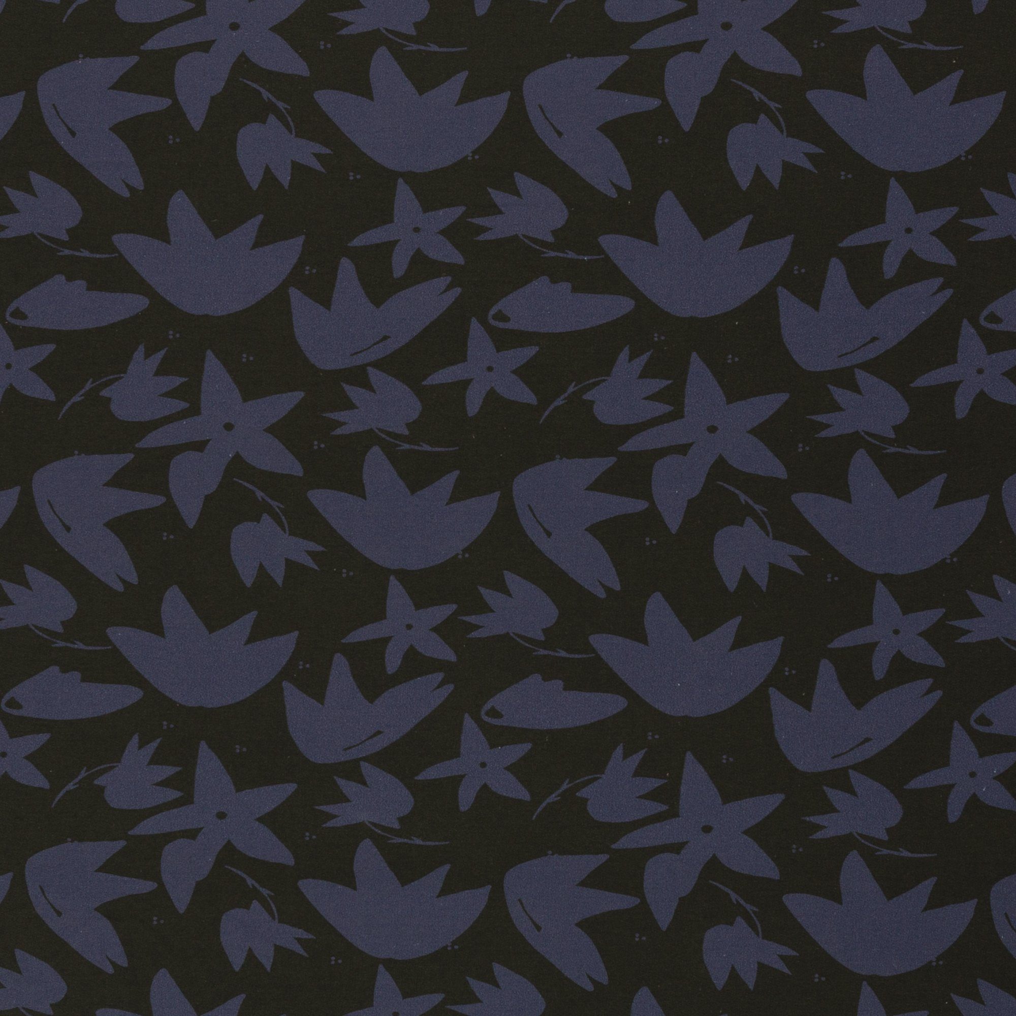larissastoffe Stoff French Terry, Sommersweat Swafing by brinarina, Blüten dunkelblau, Meterware, 50 cm x 160 cm überbreit