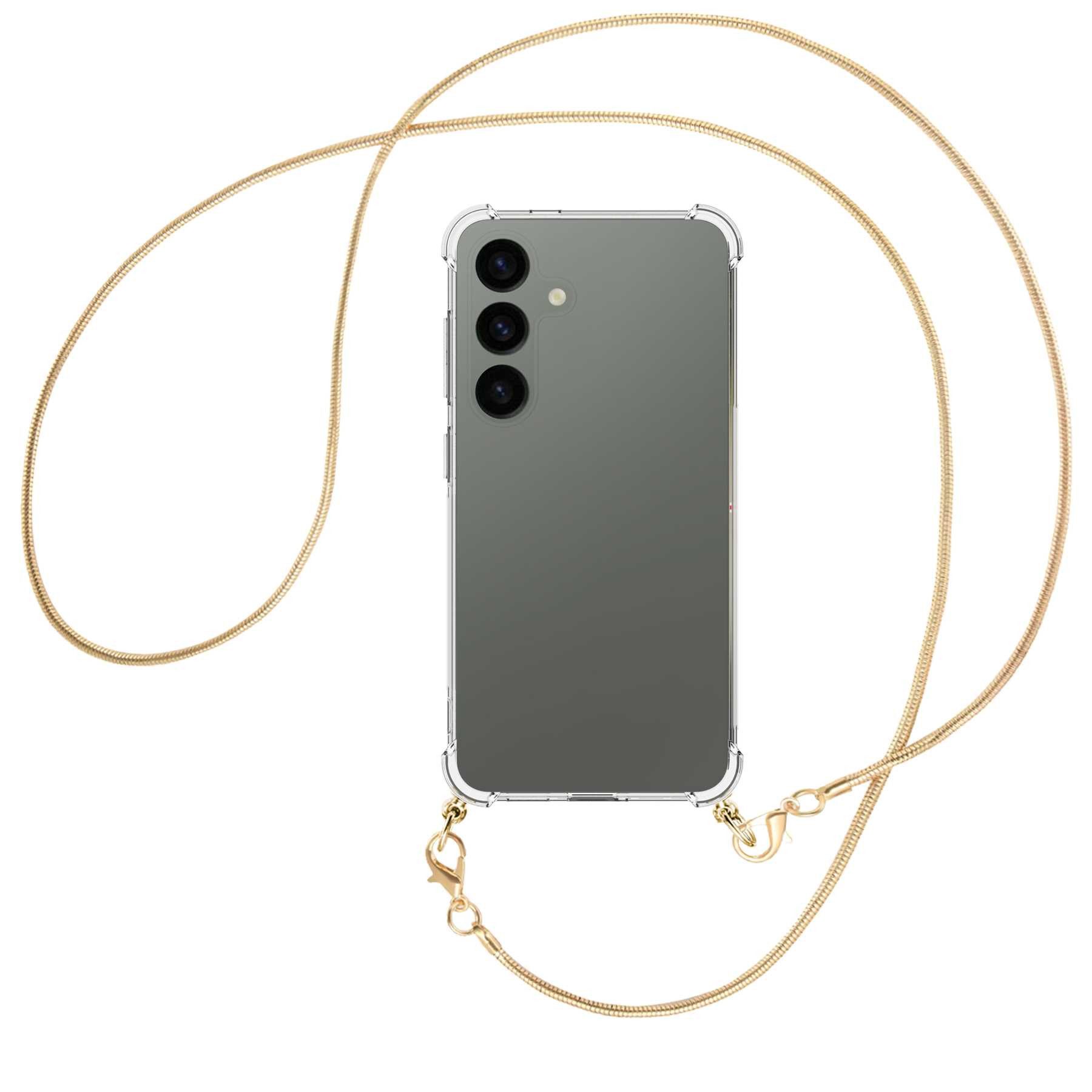 mtb more energy Handykette für Samsung Galaxy S24 [NC-787-MK], Umhängehülle mit Metallkette [NC-787-G]