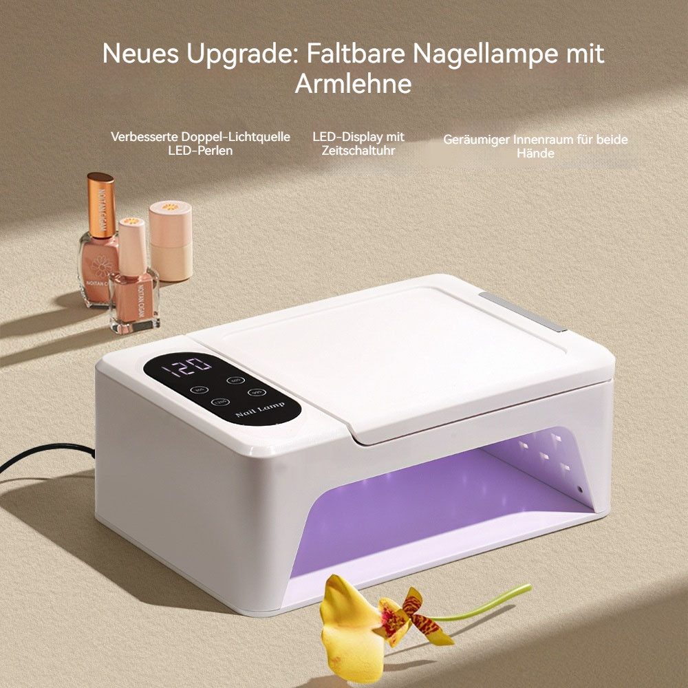 Tekoo Lichthärtungsgerät UV/LED Nagellampe klappbar, 96 Lampen für die professionelle Maniküre, Klappbar, UV/LED-Dual-Lichtquelle, 96 Lampen, Augenschonend