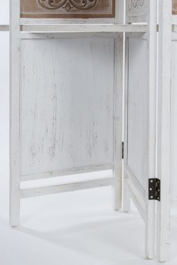 elbmöbel Standregal Paravent Regalfächer Landhaus, Raumtrenner: Regalwand 155x181x34 cm Ornament Verzierung holz