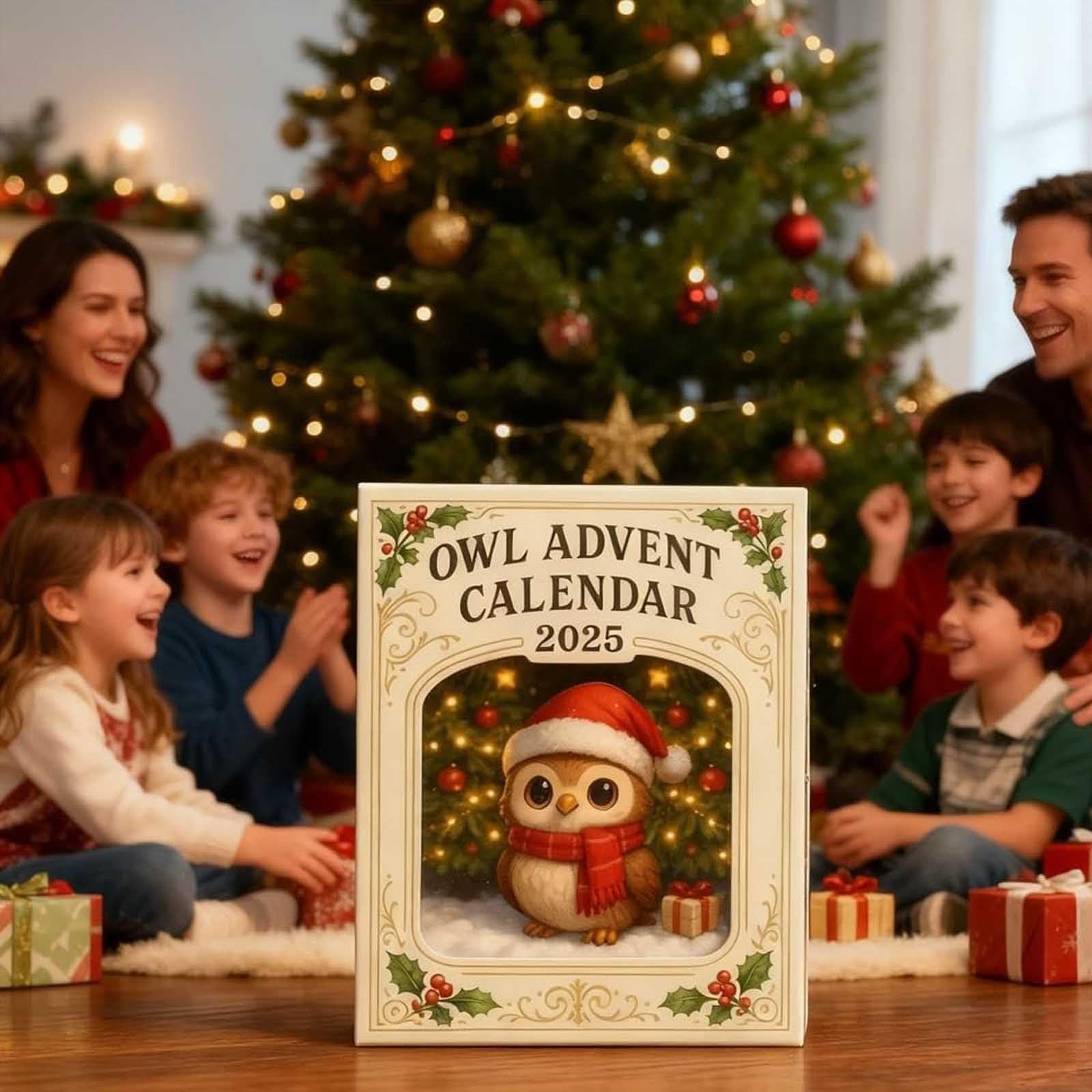 Weihnachtlicher Eulen Adventskalender 2025 – 24 Niedliche Eulen Figuren Als Festdeko