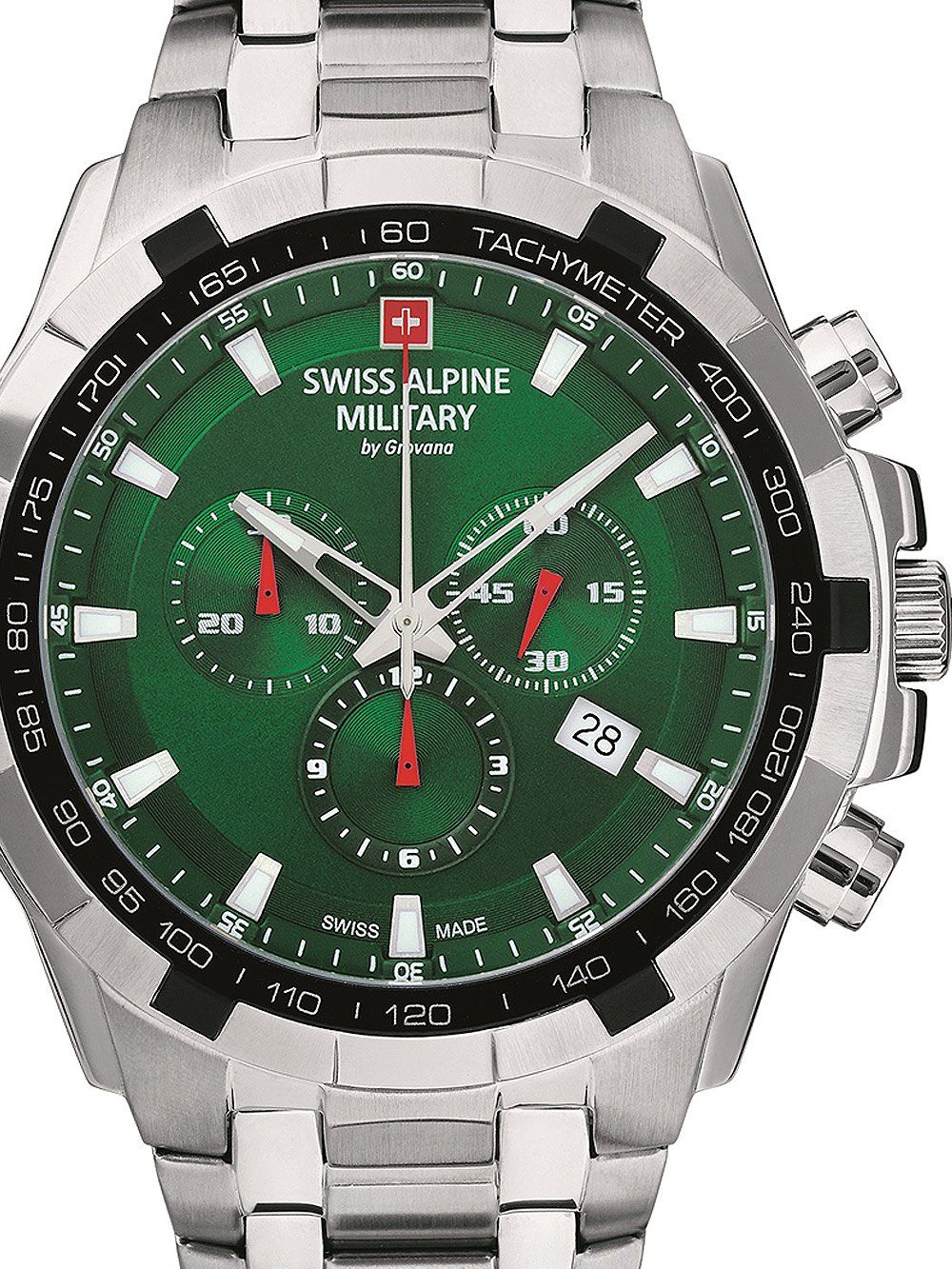 Quarzuhr Swiss Alpine Military 7043.9134 Chronograph Herrenuhr 46mm 10ATM Swiss Alpine Military 7043.9134 Chronograph Herrenuhr 46mm 10ATM