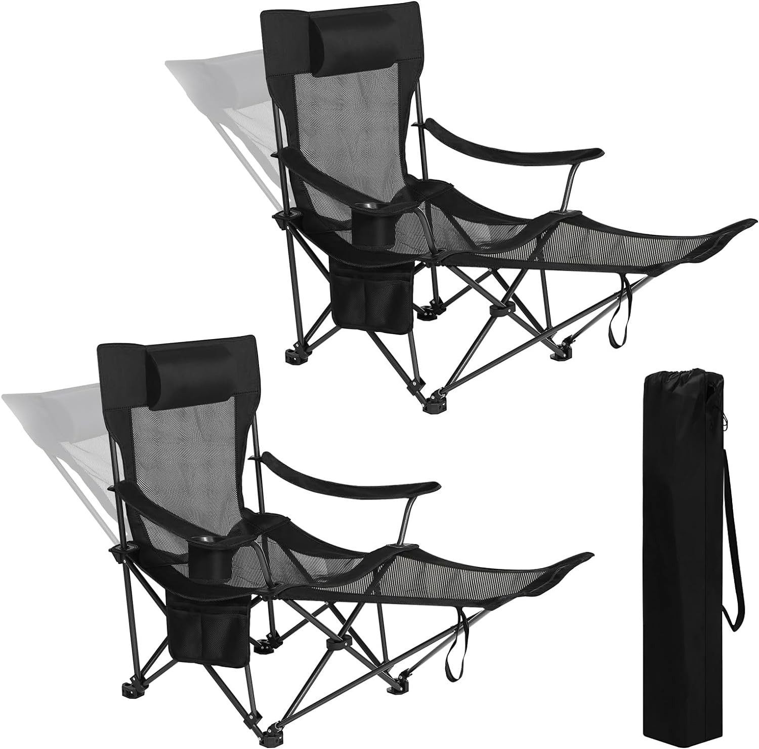 EUGAD Angelstuhl (Set, 2 St), Klappstuhl Campingstuhl bis 150kg