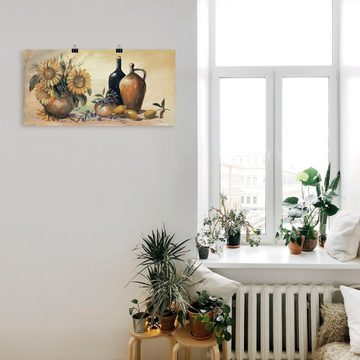 Artland Wandbild Stillleben mit Sonnenblumen, Vasen & Töpfe (1 St), als Leinwandbild, Poster, Wandaufkleber in verschied. Größen