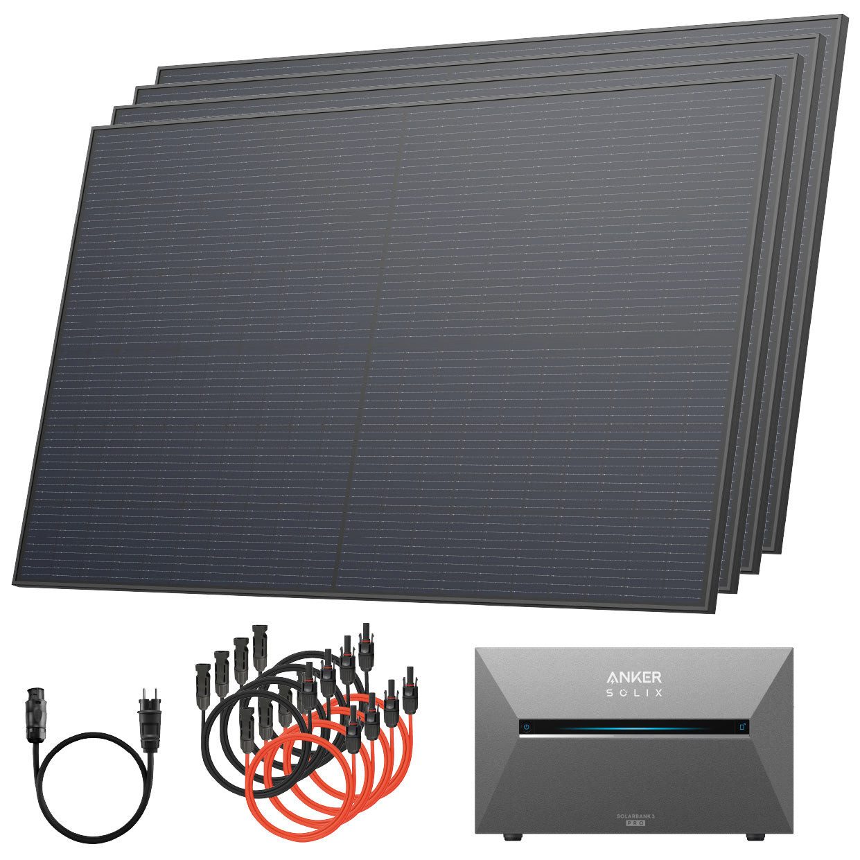 Solarway Balkonkraftwerk All In One mit Speicher 2000W komplett Steckdose - 2,7 kWh Anker, Prismatische LiFePO₄-Zellen, 2,7 kWh Anker SOLIX 3 E2700 Pro
