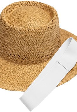 Caspar Strohhut HT026 klassischer Unisex Sommerhut mit breiter Krempe und Hutband