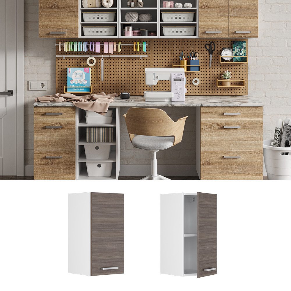 Vicco Schranksystem R-Line, Grau/Weiß, 30 cm günstig online kaufen
