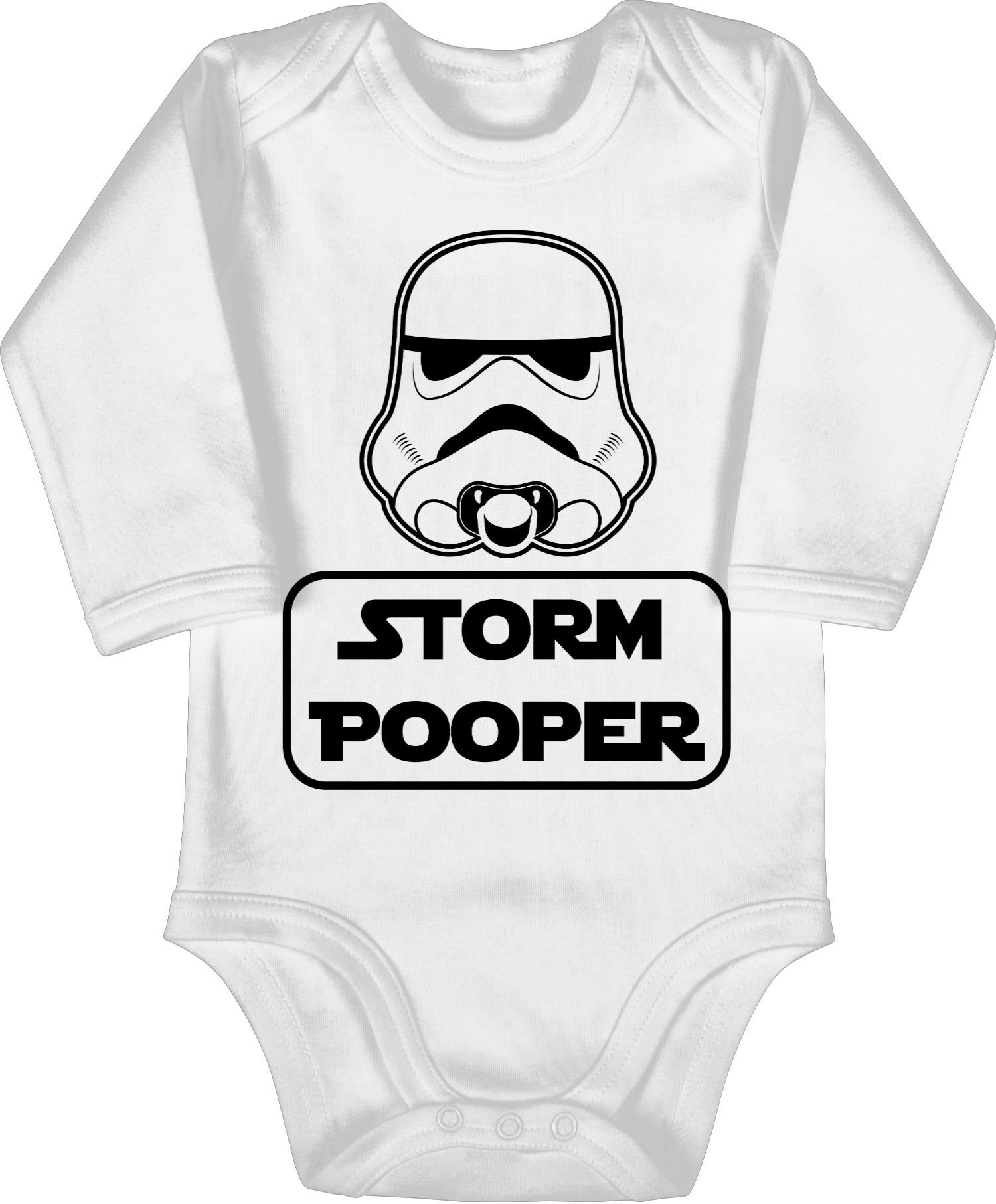 Shirtracer Shirtbody Pooper 1 Storm Baby Weiß Sprüche