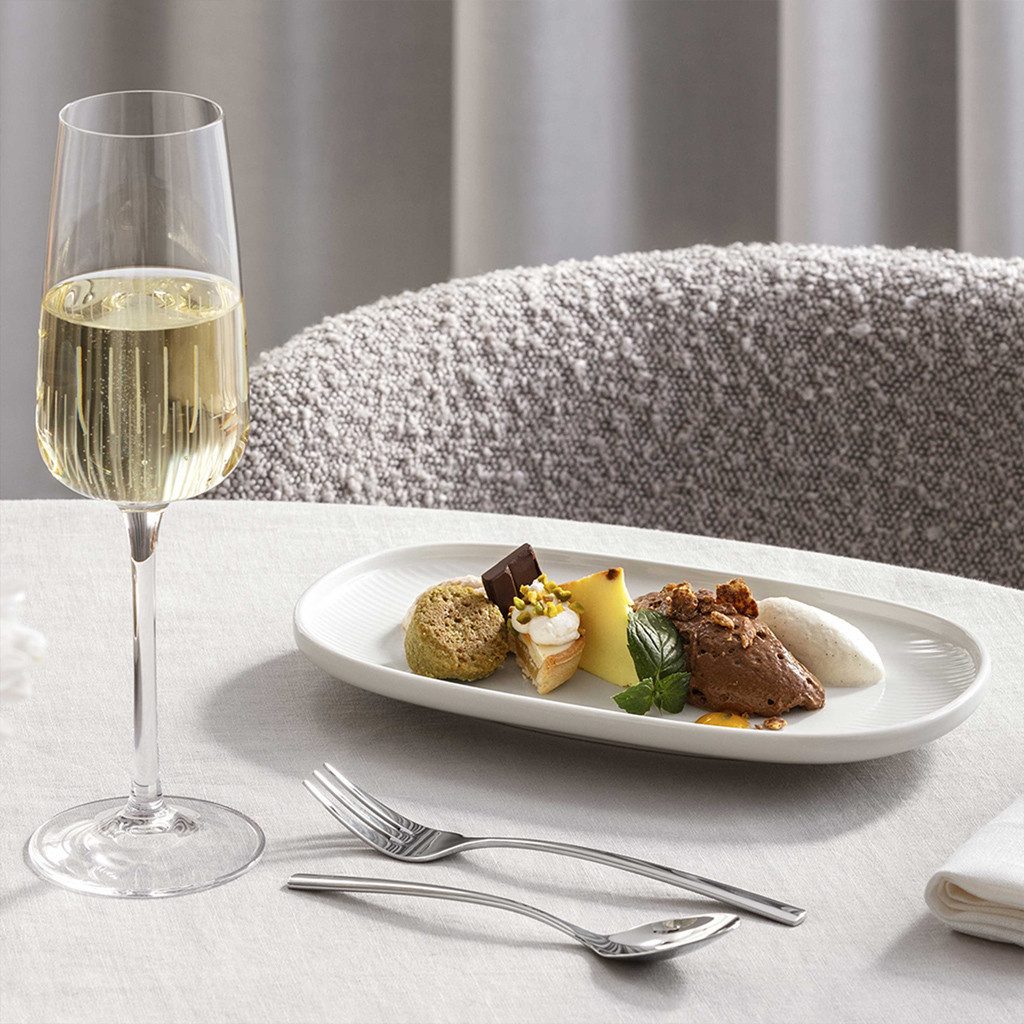 Villeroy & Boch Sektglas Afina Sektkelch, Set 4tlg. 240mm, 4-tlg., Glas, Kristallglas, 4 Stck, spülmaschinenfest