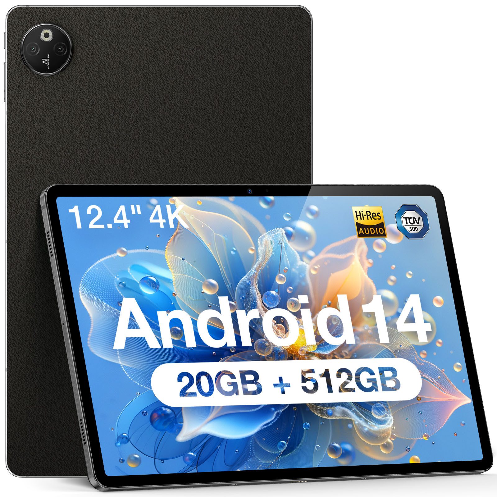 DOOGEE T30MAX-A 20 GB + 512 GB/2 TB TF,Mit kapazitivem Stift, Maus, Tastatur Tablet (12,4", 512 GB, 4G, Handy Ohne Vertrag 10800 mAh,TÜV-Zertifizierung, 4G LTE, 5G WiFi, OTG)