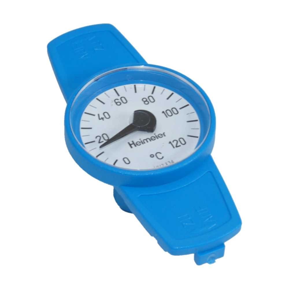 IMI Heimeier Wasserrohr HEIMEIER Thermometer für Globo Kugelhahn DN 10 bis DN 32, Farbe "blau"