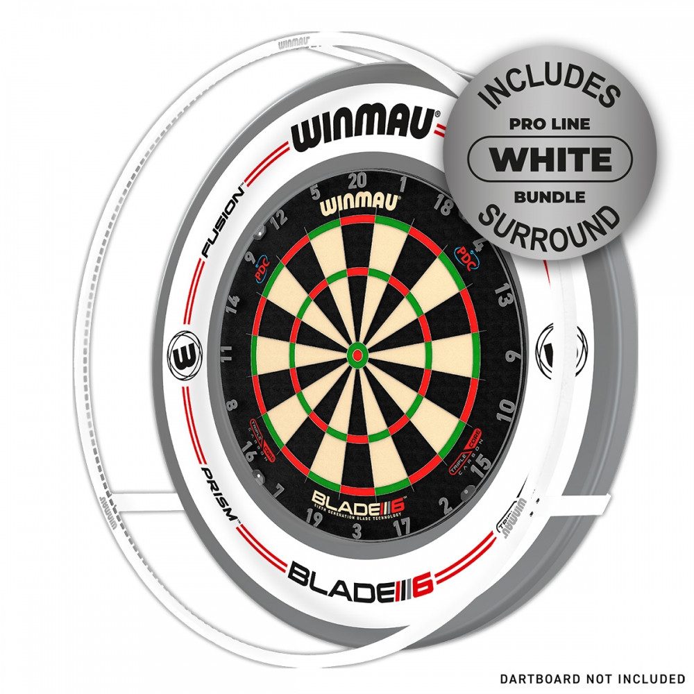 Winmau Dartscheiben-Beleuchtung Bundle Winmau Plasma + Surround für Darts., LED fest integriert