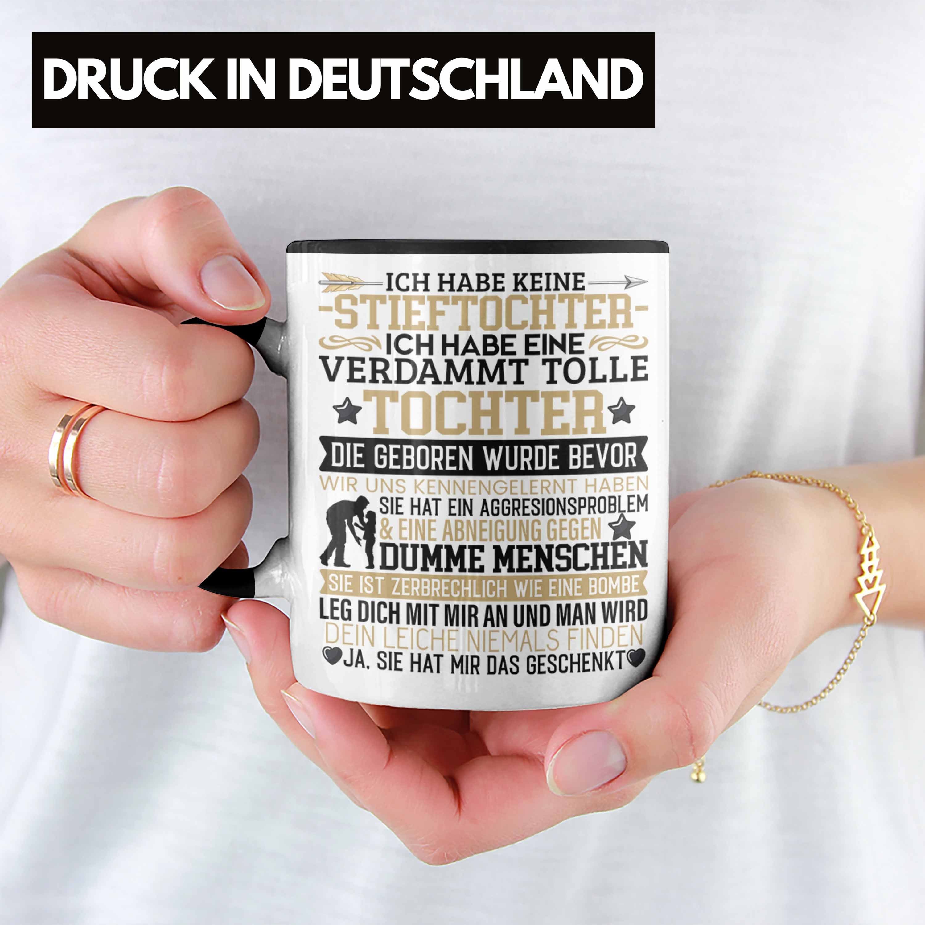 Tasse Geschenk Trendation Schwarz Papa Bonus Tasse Tocht Stiefvater Geschenkidee Stiefpapa von