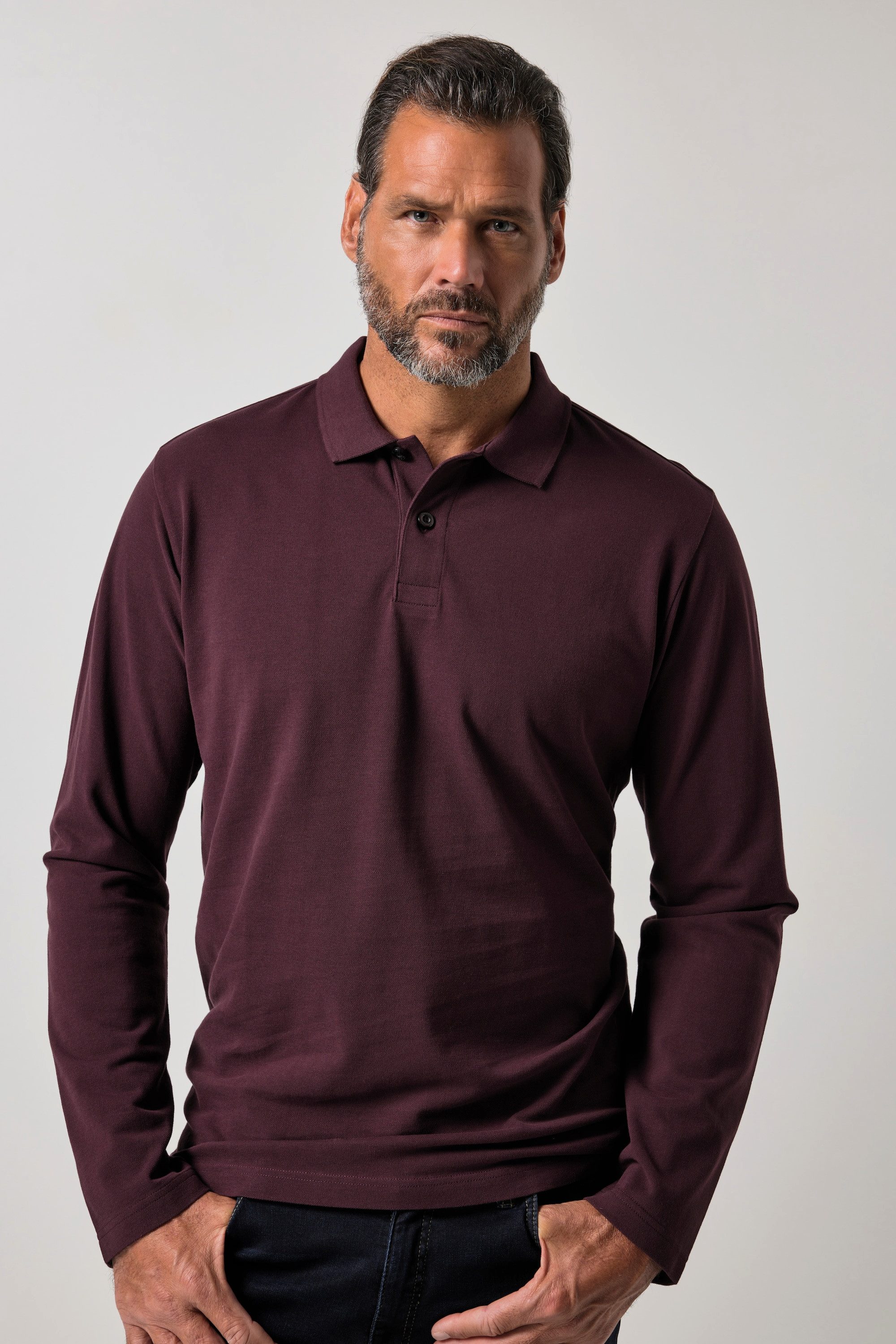JP1880 Poloshirt Poloshirt Basic Langarm Piqué