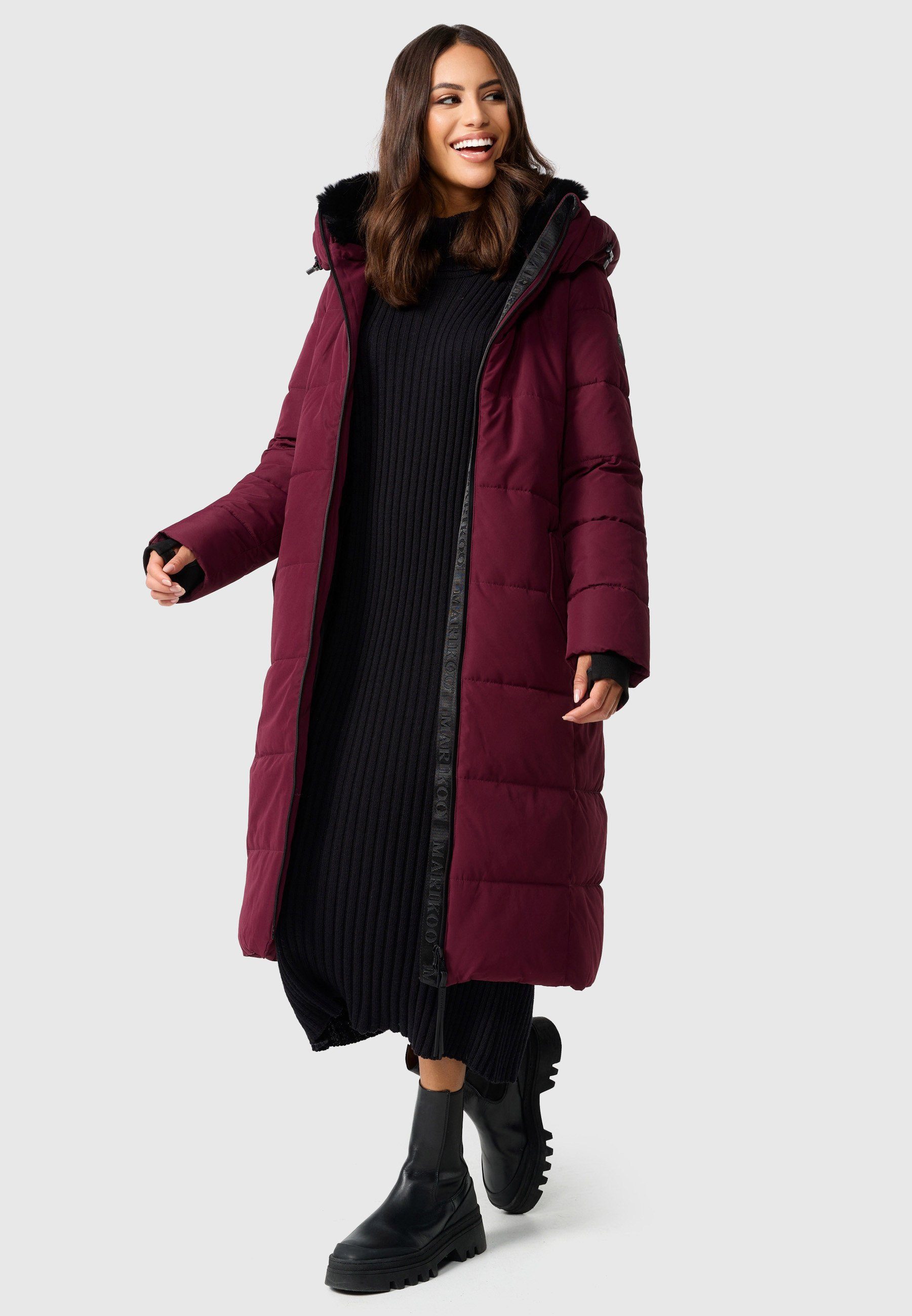 langer XVI Steppjacke Wine Mantel Zuraraa Marikoo gesteppt Winter