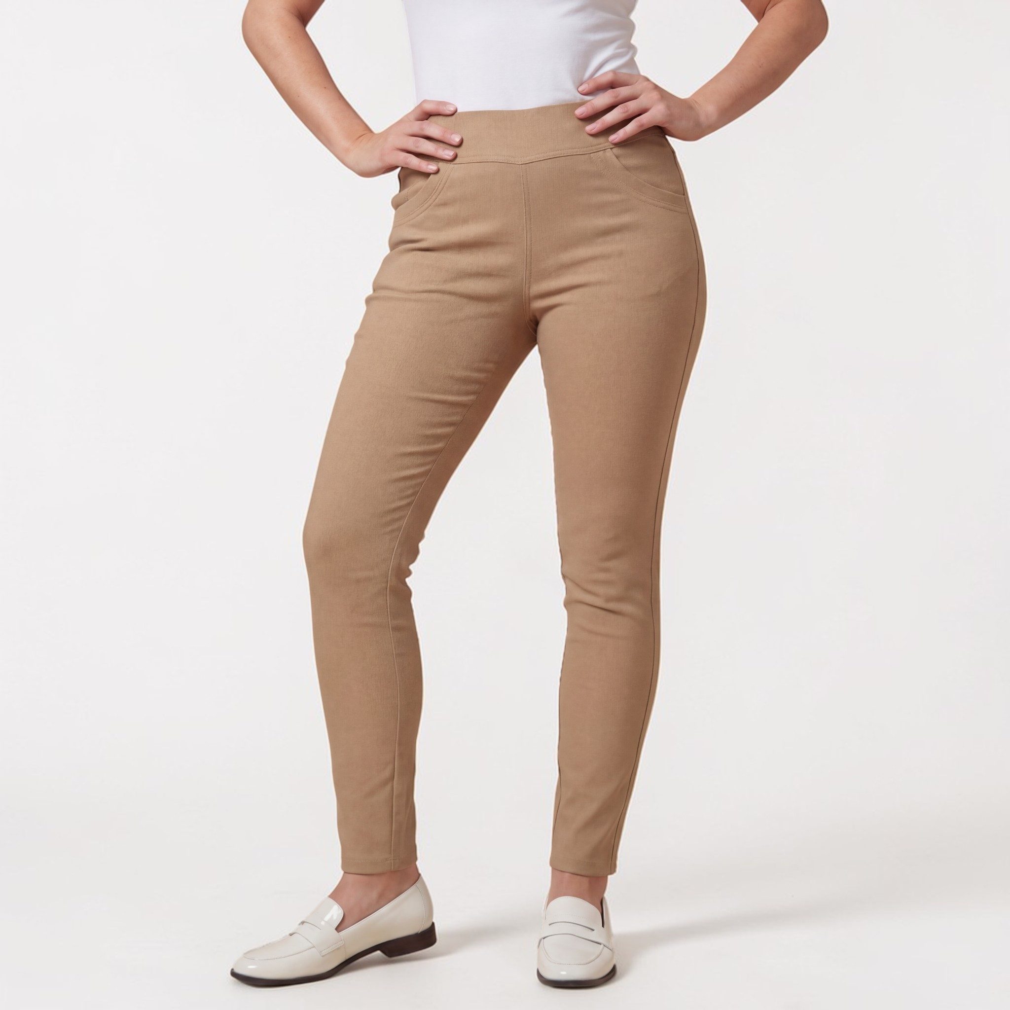 Schlupfhose Damen Stretch Hose Freizeithose Slim Fit Businesshose
