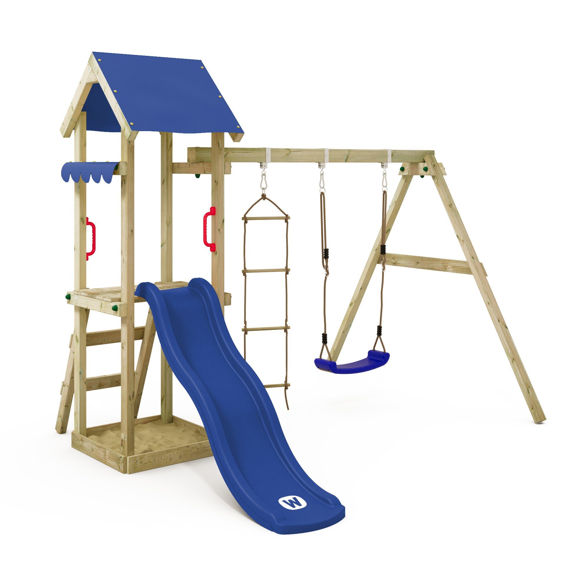 Wickey Spielturm TinyCabin - Klettergerüst mit Schaukel & Rutsche für Kleinkinder, Garten - Kletterturm mit 10 Jahren Garantie*