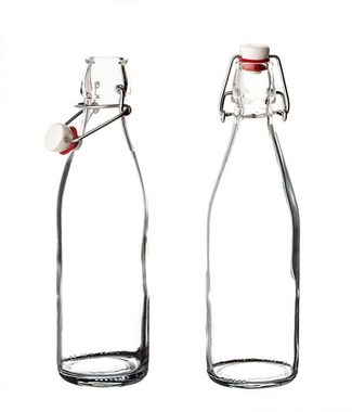 Bormioli Rocco Trinkflasche »Glasflaschen mit Bügelverschluss Giara 12−teilig − Füllmenge 500 ml − Höhe 27 cm − Draht−Bügelflasche rund mit Gummidichtung«