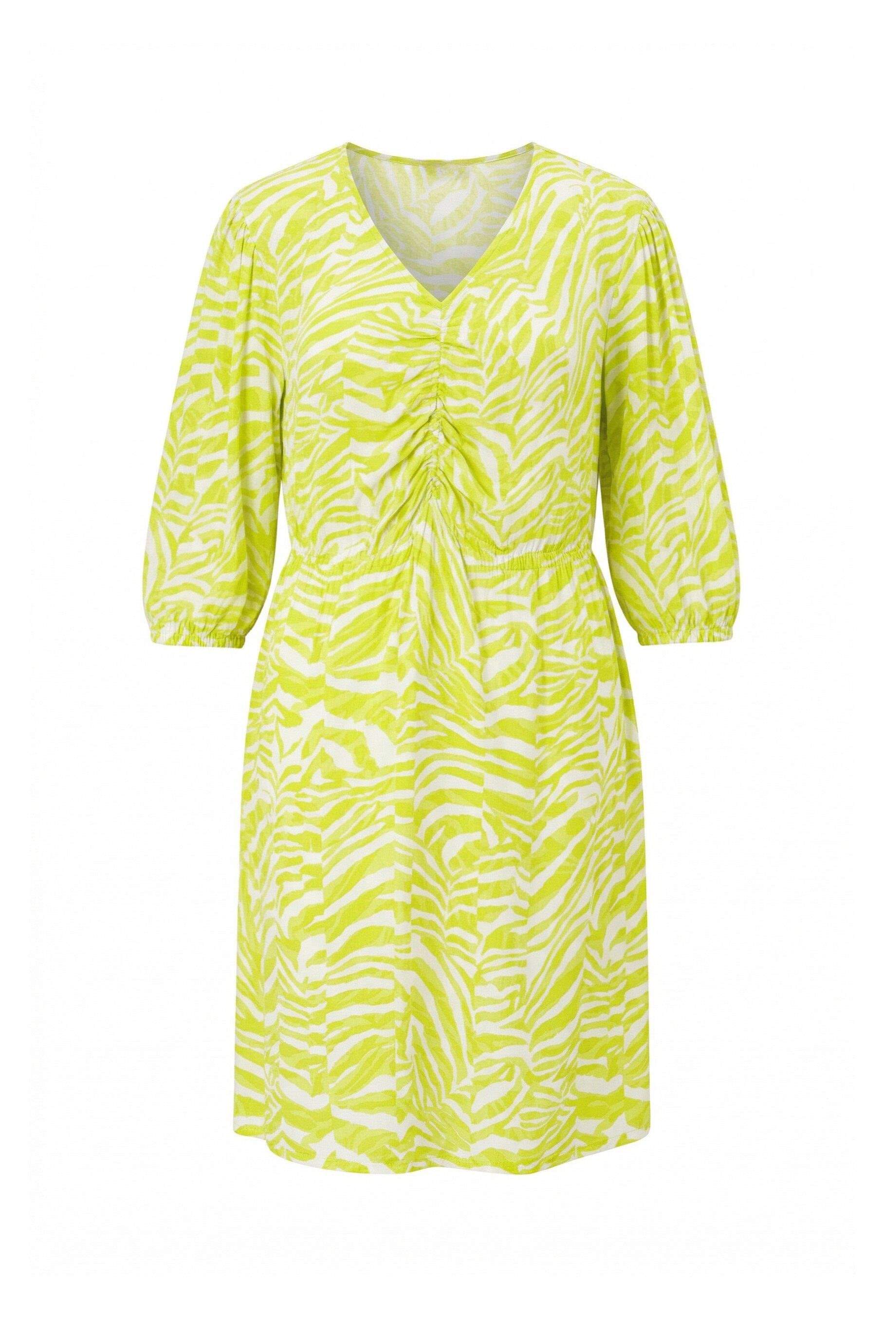 Angel of Style Jerseykleid Kleid A-Linie Krepp Animalmuster 3/4-Ballonärmel