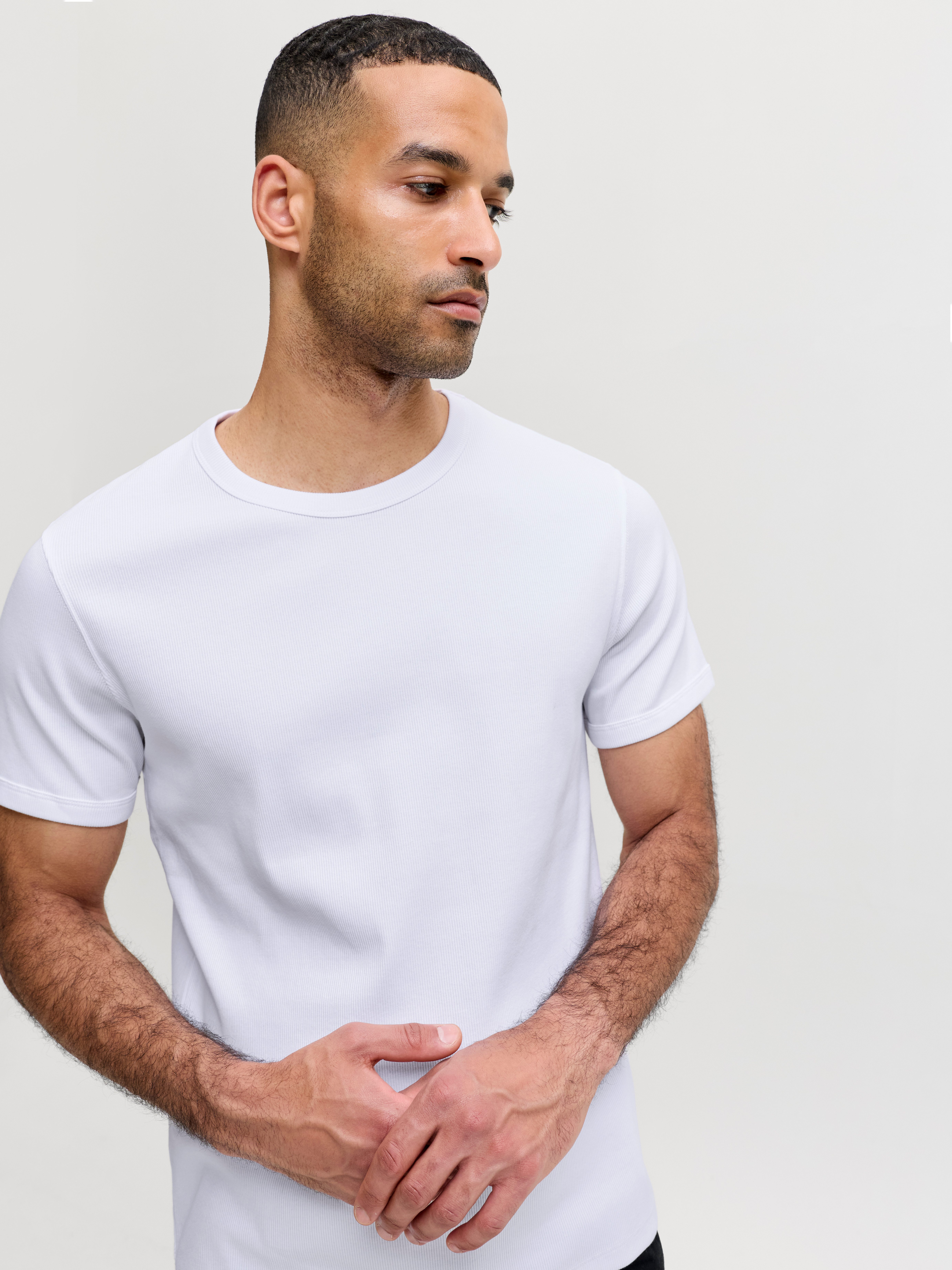 Jack & Jones Rundhalsshirt JJEORGANIC RIB TEE SS CREW NECK 2PK MP (Packung, 2-tlg) Baumwollmischung, slim fit – Bild 5 von 5