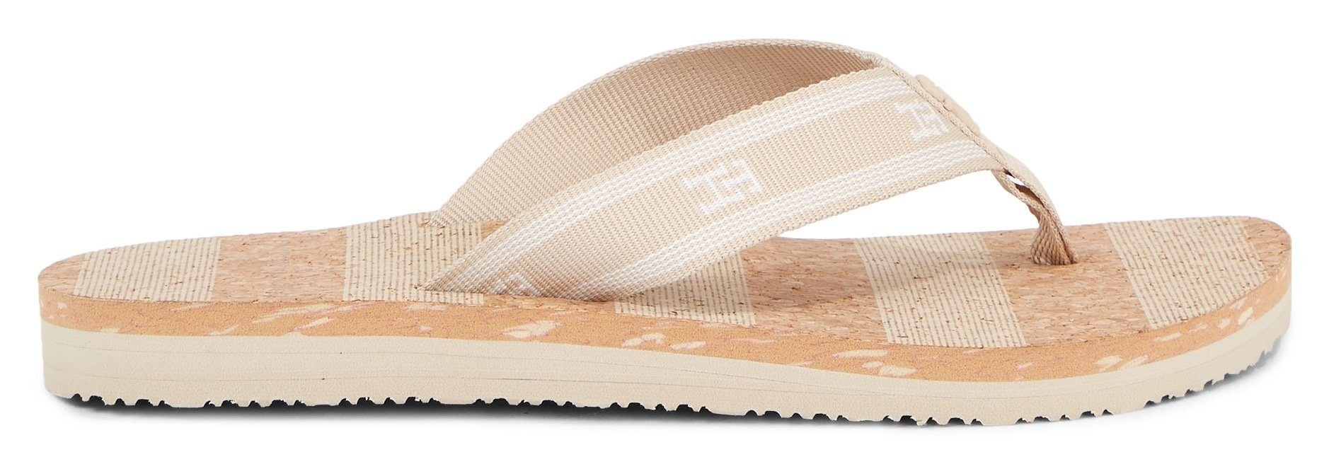 mit Tommy TH Decksohle FLIP FLOP Zehentrenner gestreifter Hilfiger WOVEN