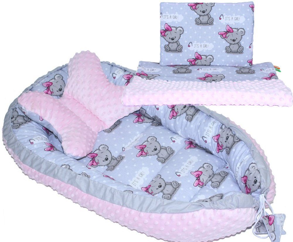 Bettnestchen Baby MINKY Nestchen Kokon Kuschelnest Kissen Decke Schmetterlingkissen
