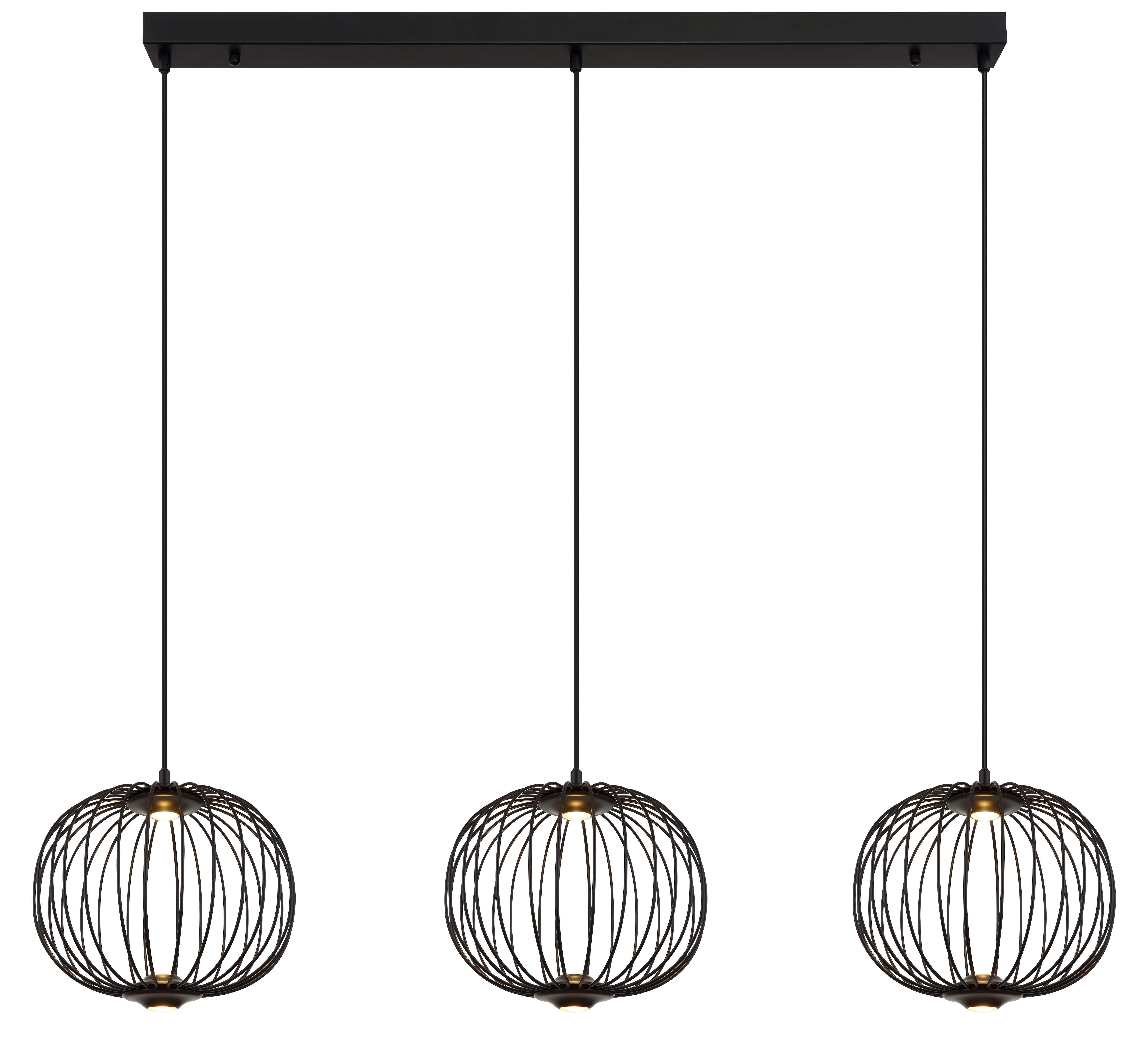 GLOBO LIGHTING Hängeleuchte GALWAY, LED fest integriert, Warmweiß, LED Hängeleuchte für Esszimmer schwarz modern
