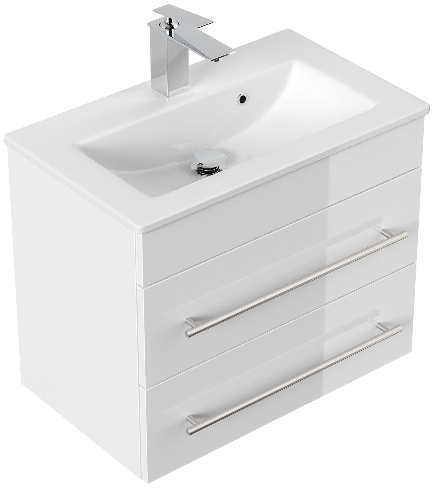 Magnolia Home Waschtisch Badmöbel Mars 600 SlimLine SoftClose weiss hochgla günstig online kaufen