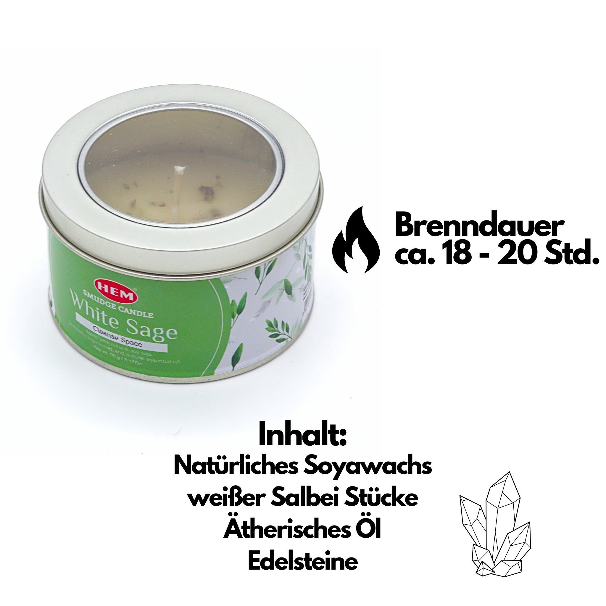 LAVISA Duftkerze HEM Edelstein Kerze, Smudge, Palo Santo, Salbei, Rosmarin günstig online kaufen